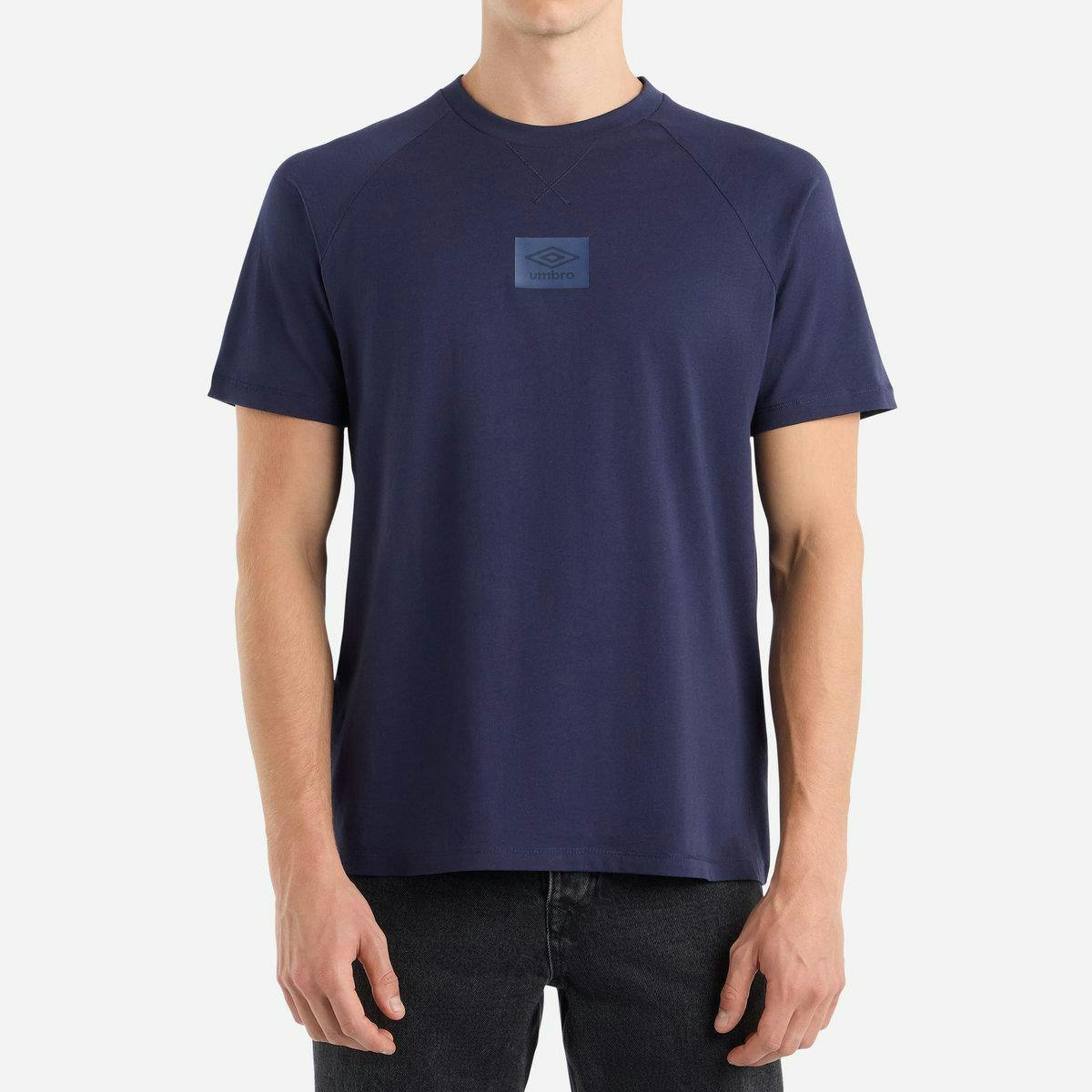Umbro Men's Light Layered Box Logo T-Shirt - Peacoat - Peacoat - S - 100% Cotton