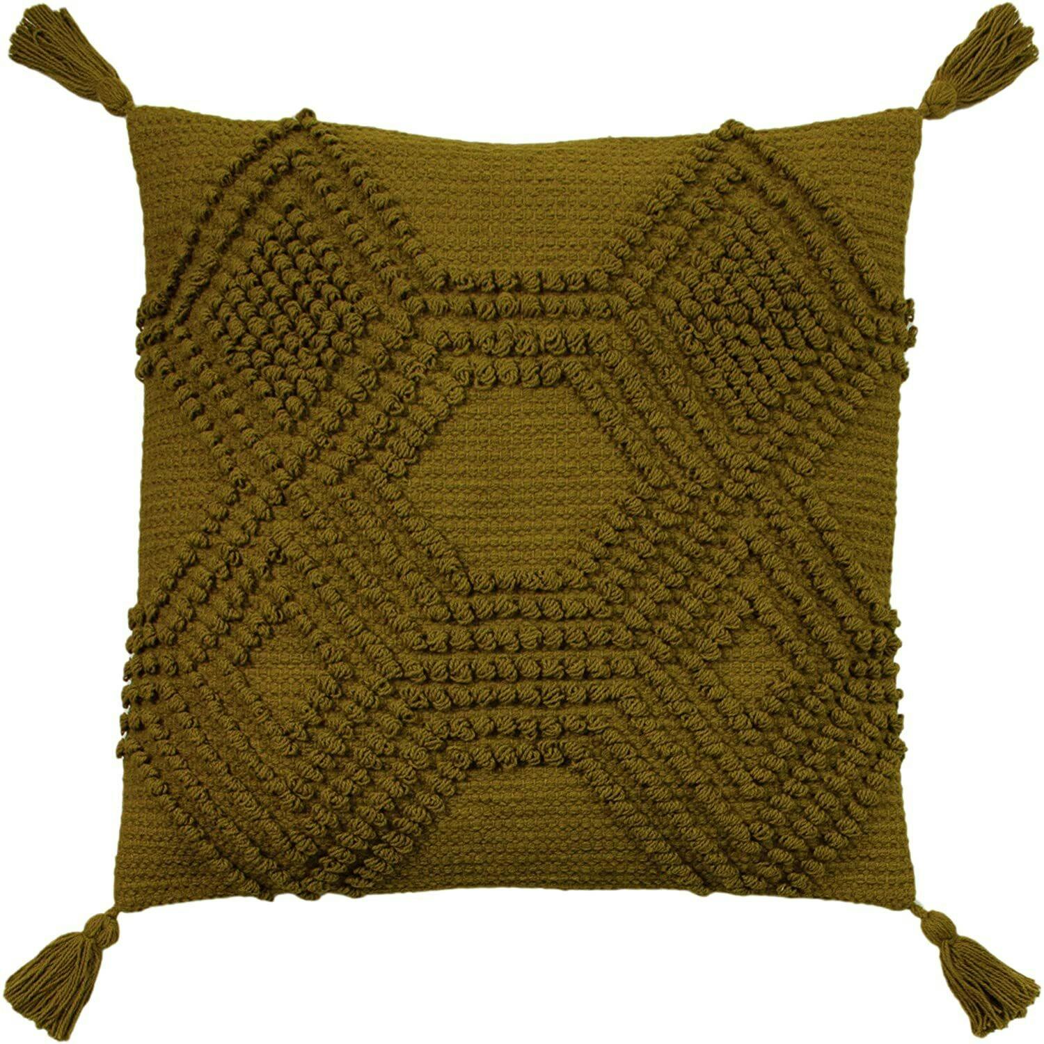 Rackhams Halmo Cushion Cover - Moss - One Size - Moss - 60% Polyester/40% Cotton