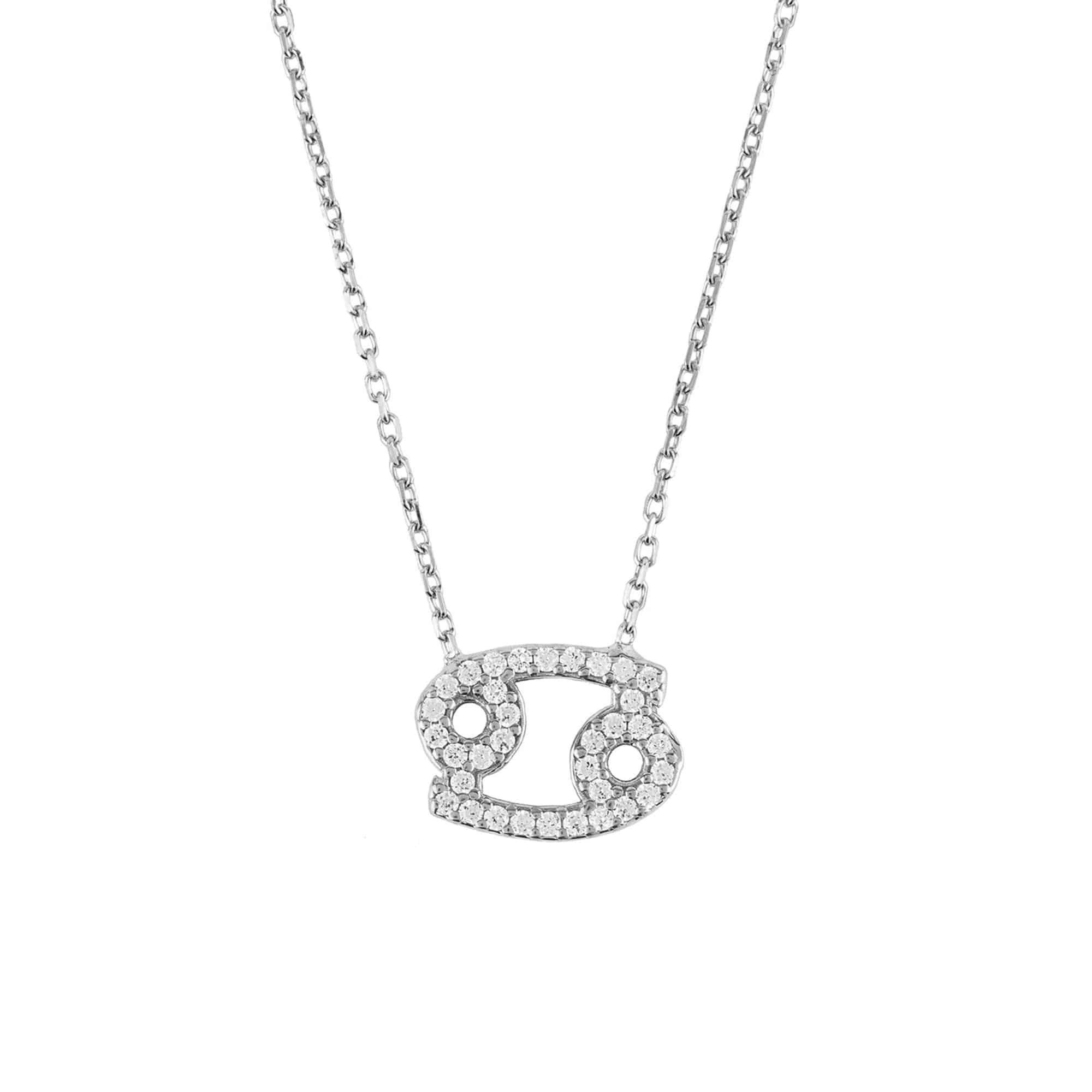 Latelita Silver Zodiac Star Sign Pendant Necklace Cancer