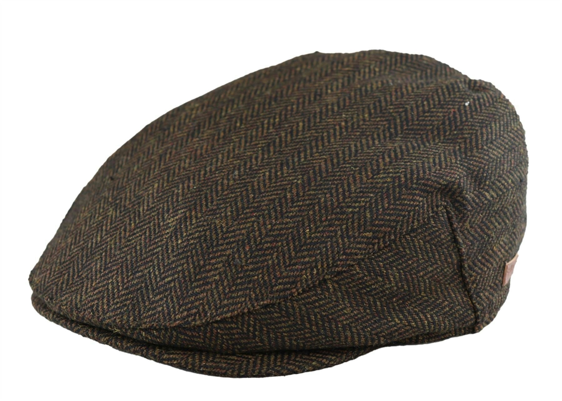 Major Men's Brown Flat Cap Wool Herringbone Tweed Classic 1920S Unisex Del Boy - Medium