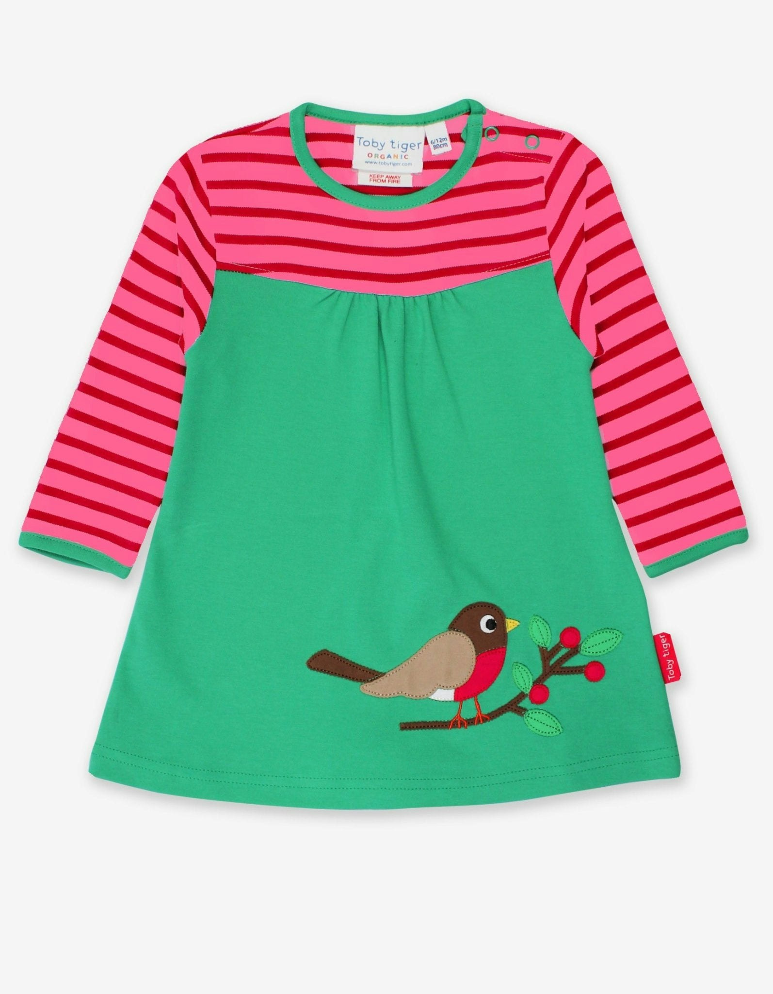 Toby Tiger Organic Robin Applique Dress - 5-6Y / 116Cm
