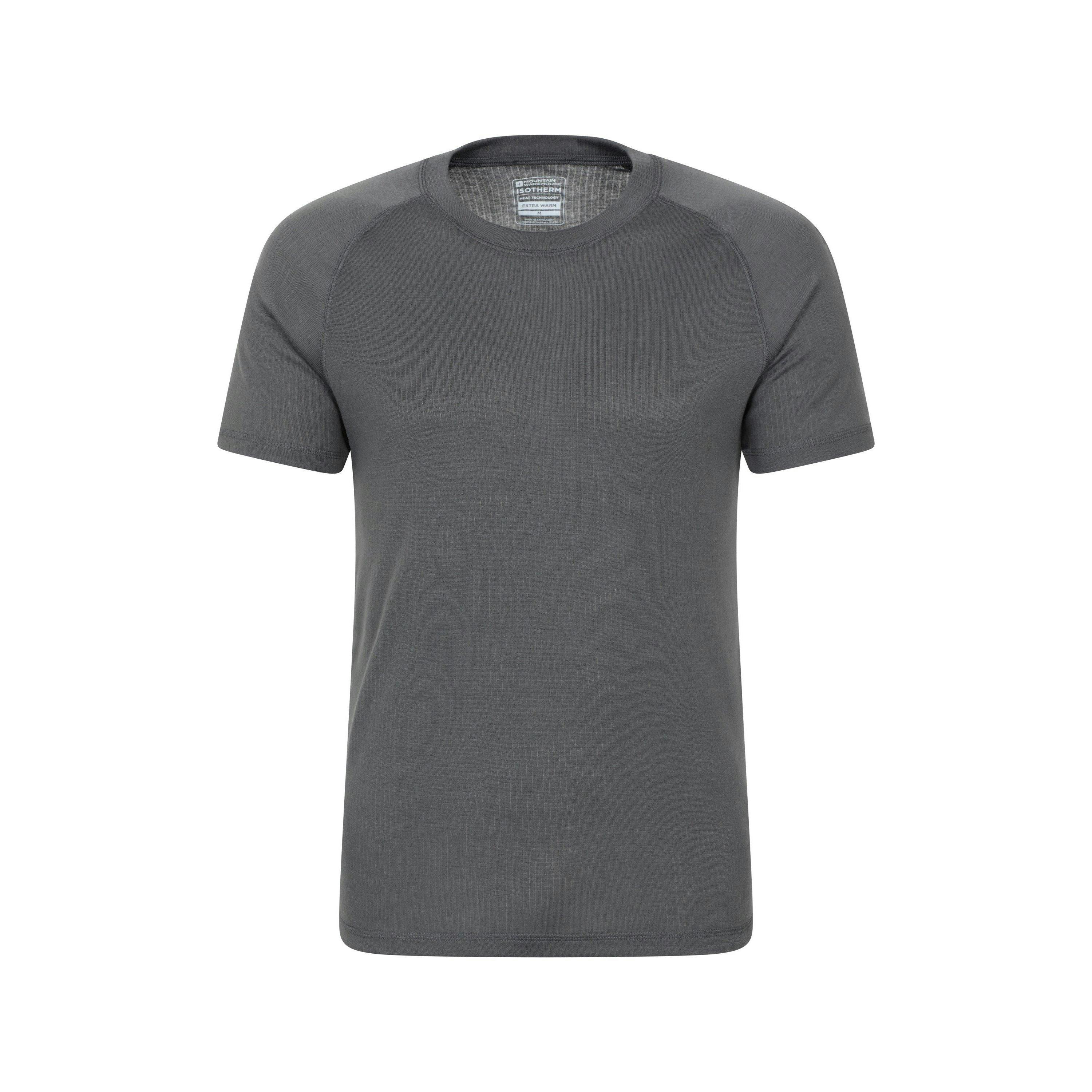 Mountain Warehouse Men's Talus Round Neck Short-Sleeved Thermal Top - Charcoal - L - Charcoal - 100% Polyester