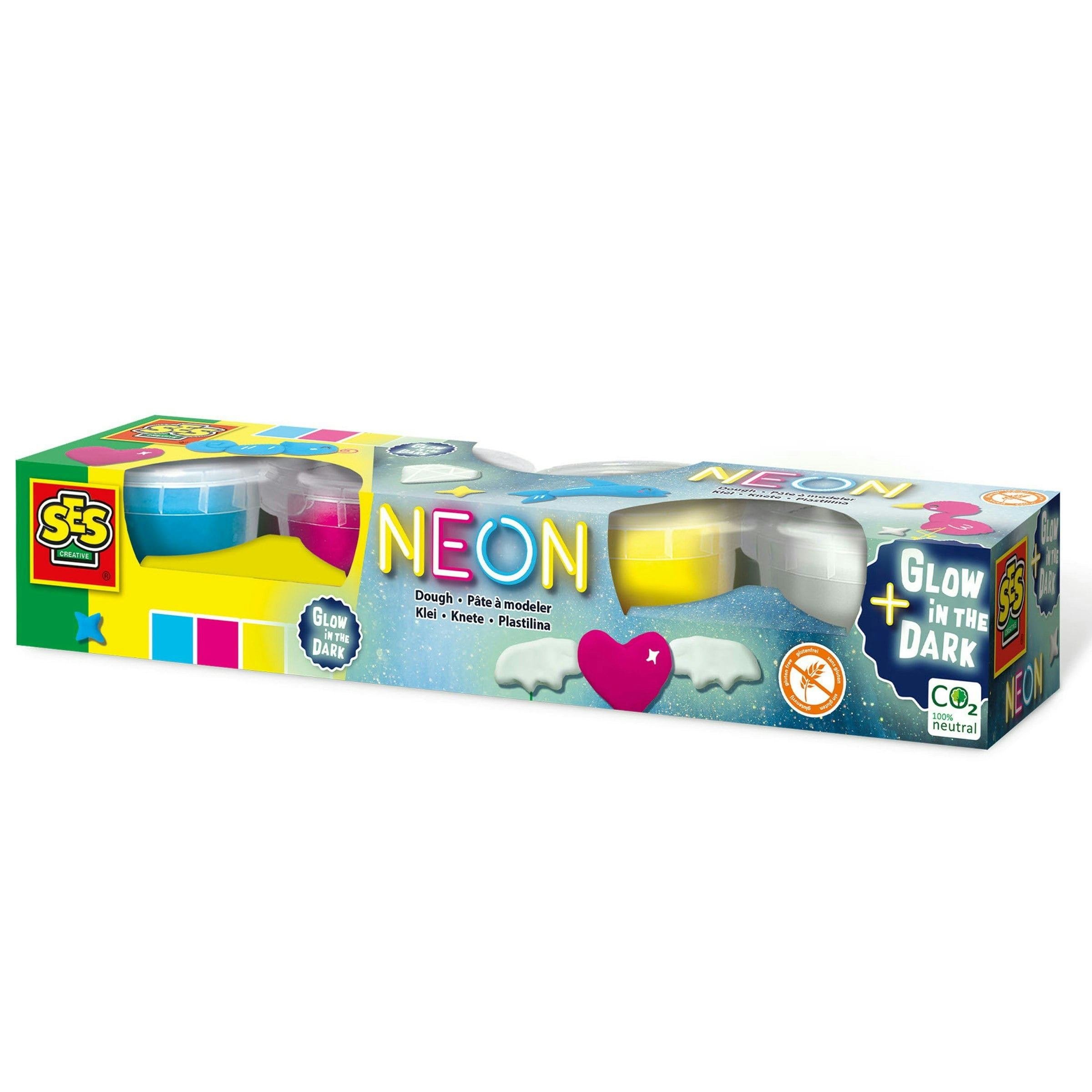 SES Creative - Modeling Dough - Neon, Glow in the Dark, Gluten Free, 90g - Image 4