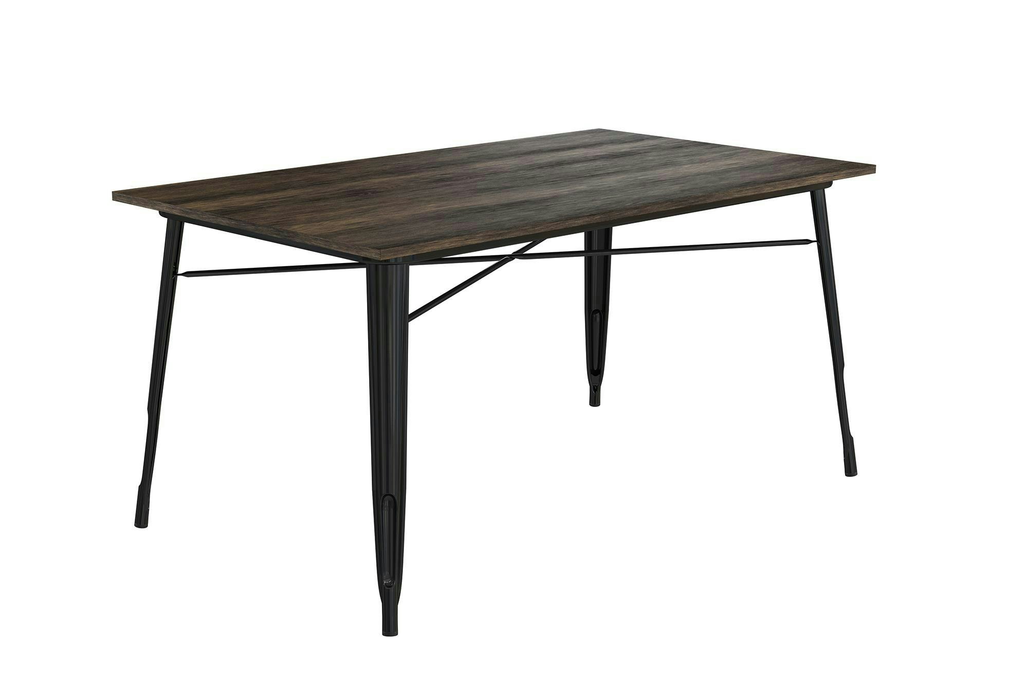 Rackhams Black Blk Fusion Rectangular Dining Table + 4 Chairs Set