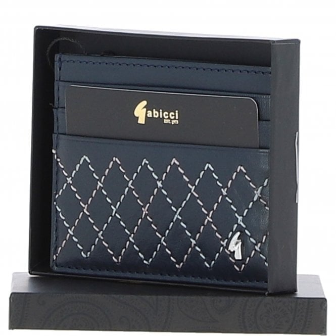Gabicci Blue Real Leather Card Holder: Gb-139-As - Navy - One Size - Leather