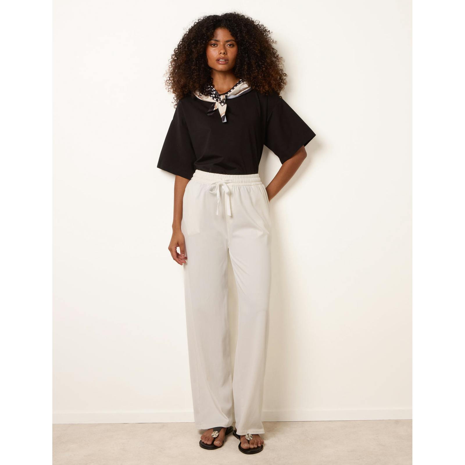Blue Vanilla Blue/White Vanilla Elastic Waist Trousers - M