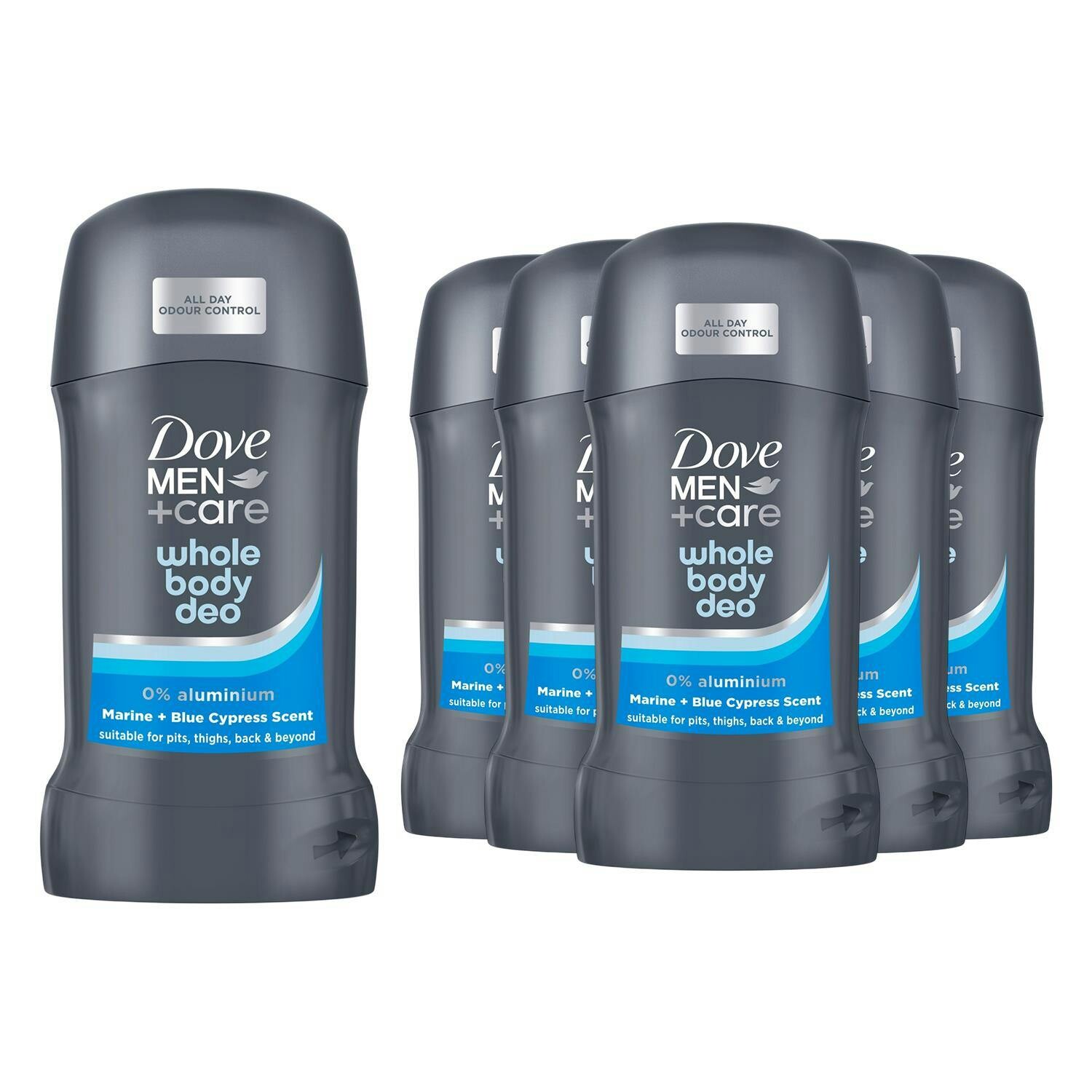 Dove Men's Multicolor +Care Whole Body Deodorant Stick Marine & Blue Cypress 50Ml, 6 Pack | Size: 50Ml - Image 4