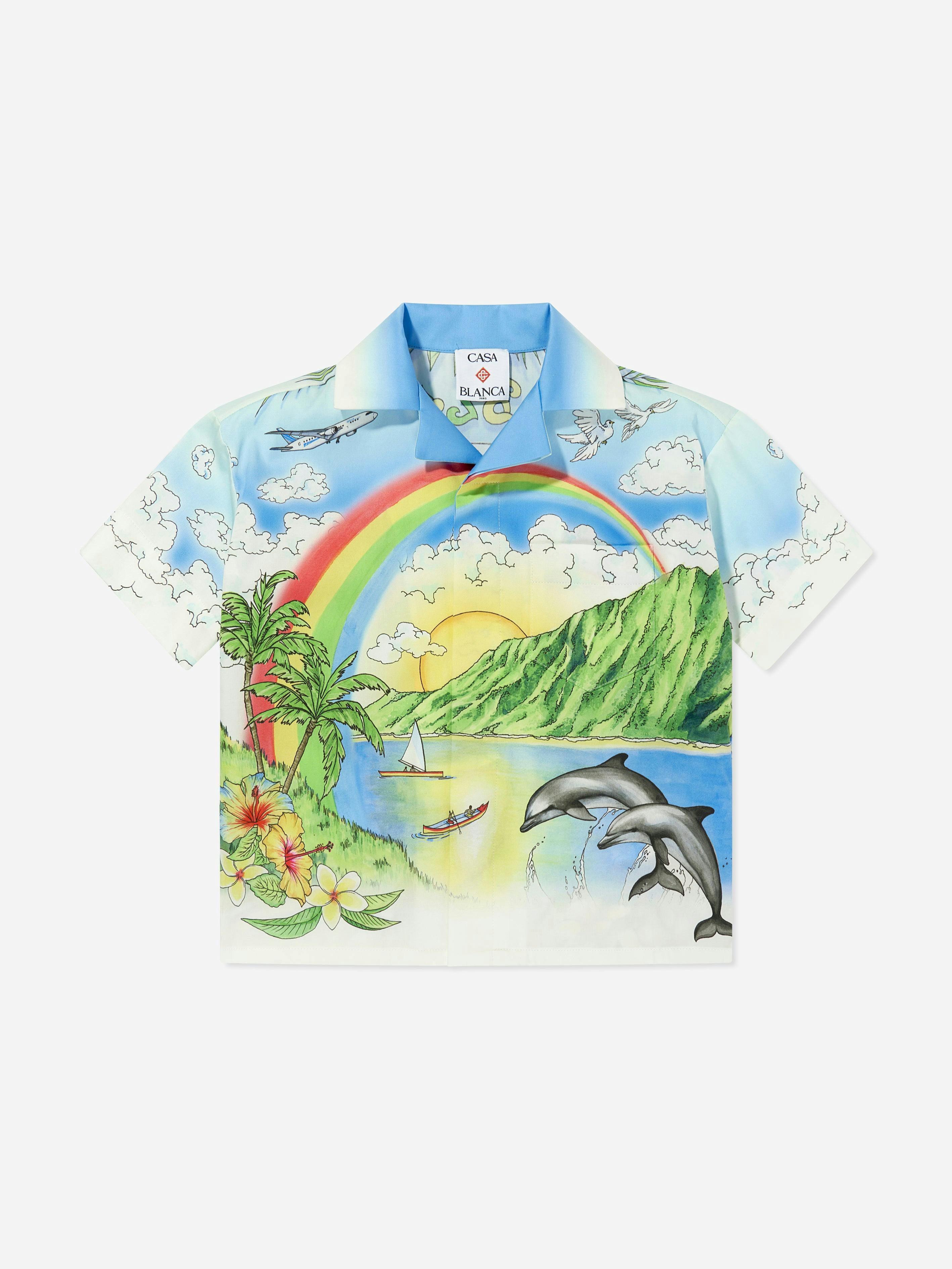 Casablanca Boys Aloha Cotton Shirt In Multicolour - Multicoloured - 11 - 12 Yrs