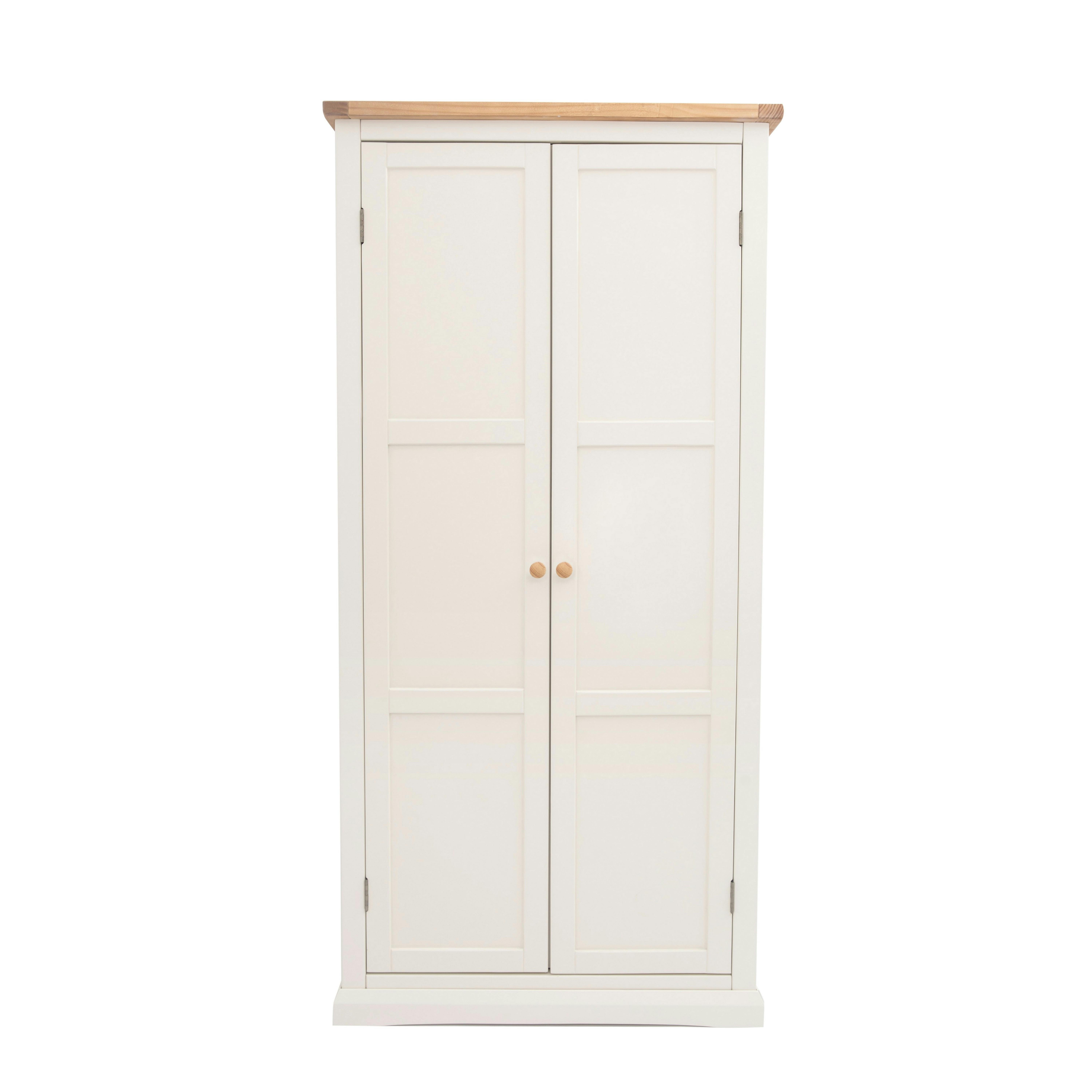Rackhams White Castelli 2 Door Wardrobe Wood Knob - Off