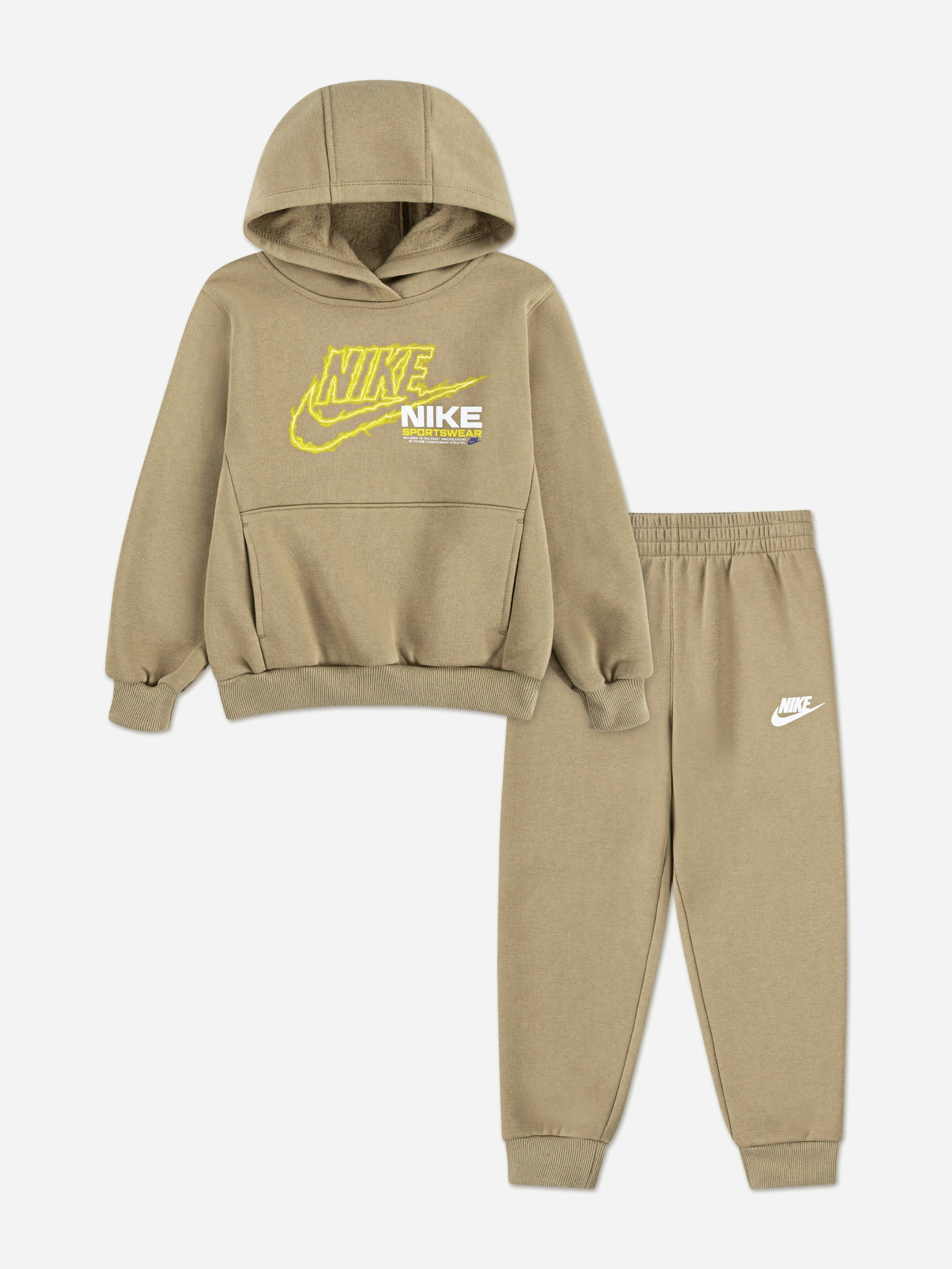 Nike Boys Beige Nsw Fleece Tracksuit In - 6 - 7 Yrs