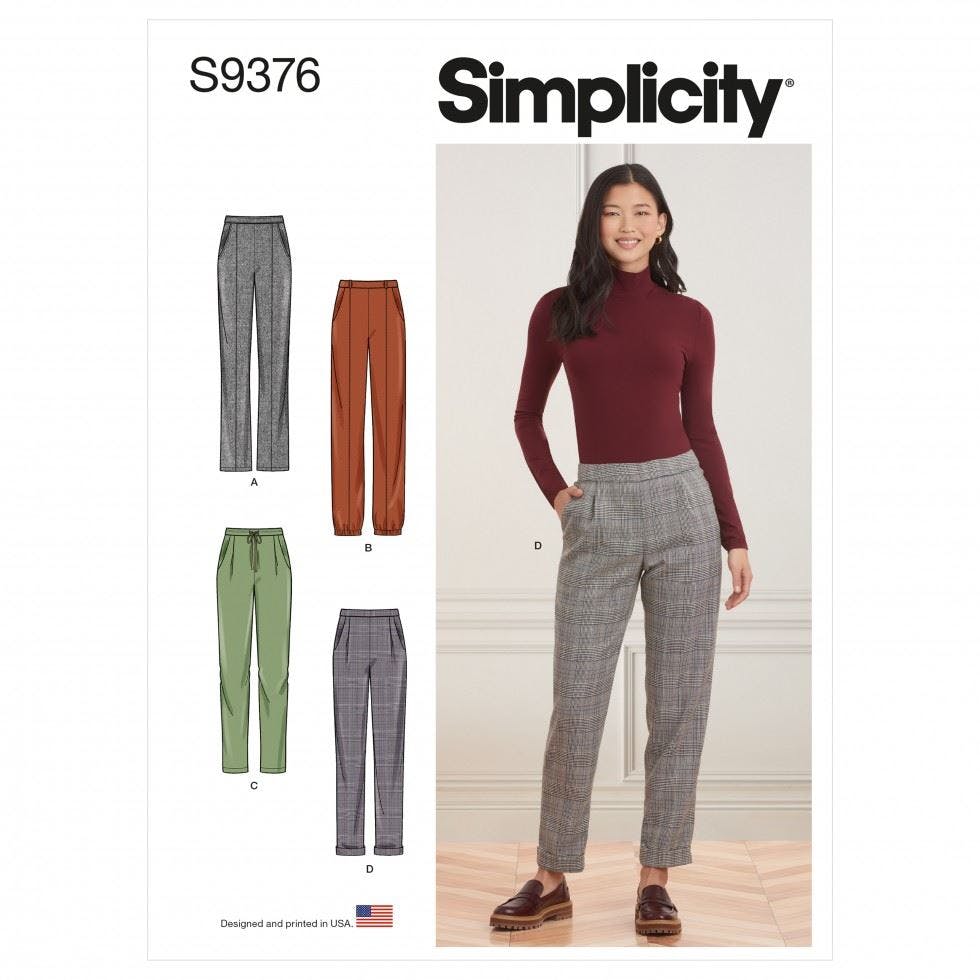 Simplicity Women's Sewing Pattern 9376, Trousers For H5 (6-8-10-12-14) - Easy - H5 (6-8-10-12-14)
