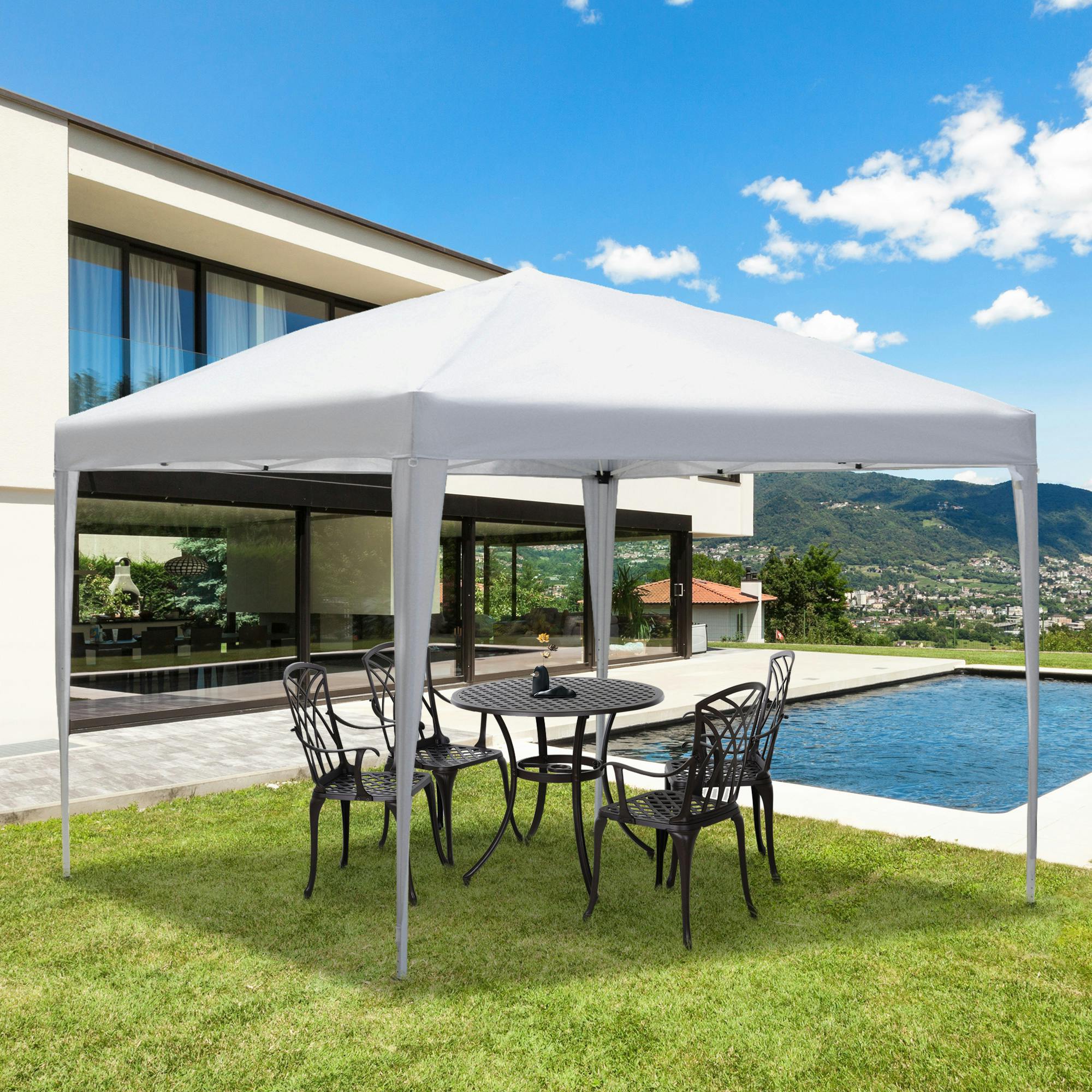 Rackhams Black/White 3 X 3M Garden Pop Up Gazebo Marquee Party Tent Wedding Canopy