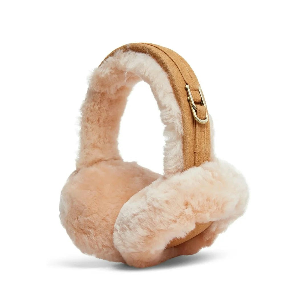 Infinity Leather Women's Leather Company Sheepskin Shearling Winter Ear Muffs - Tan