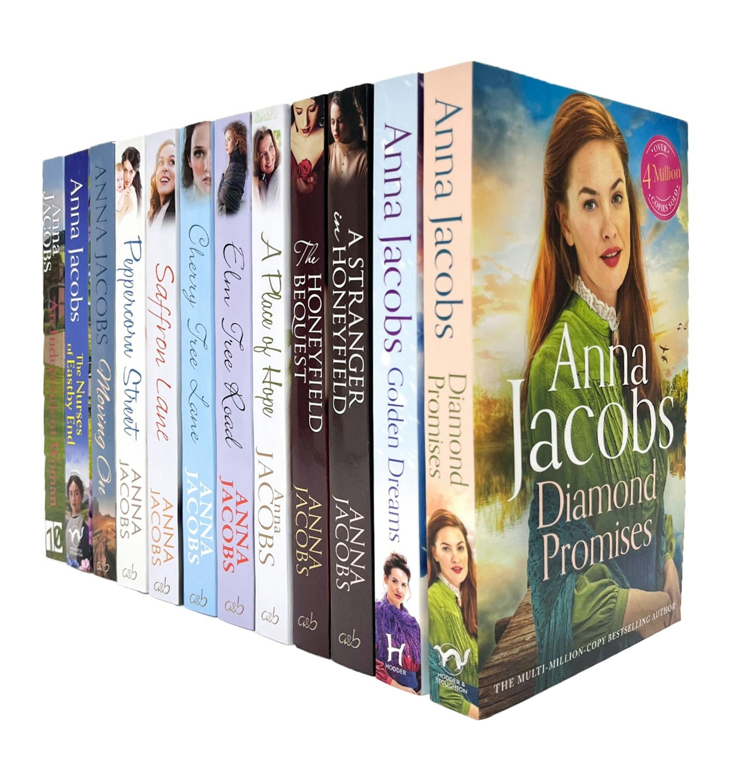 Various Publishers Golden Anna Jacobs 12 Books Collection Set (Diamond Promises, Dreams, A Stranger In Honeyfield, The Honeyfield Bequest And More)