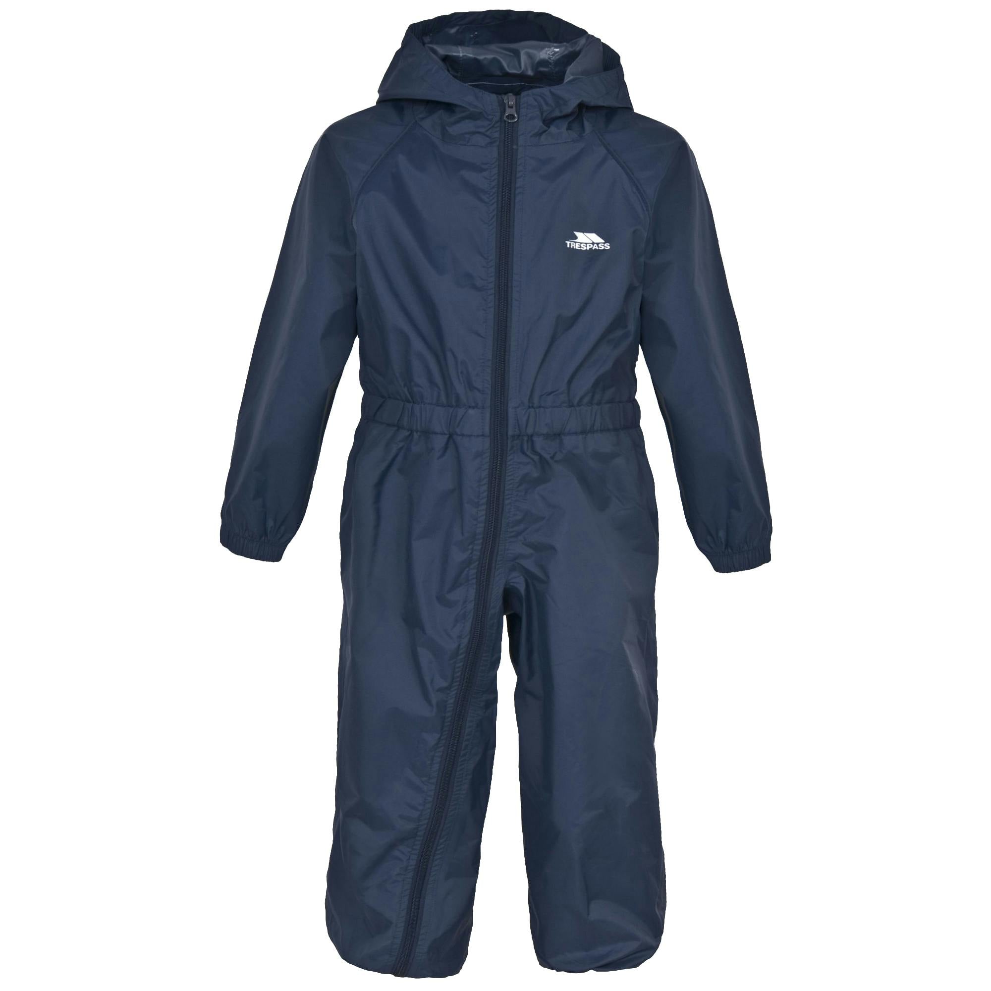 Trespass Unisex Blue Babies Button Waterproof Rain Suit - Navy - 18/24 Months - Navy - 50% Polyamide/50% Pu