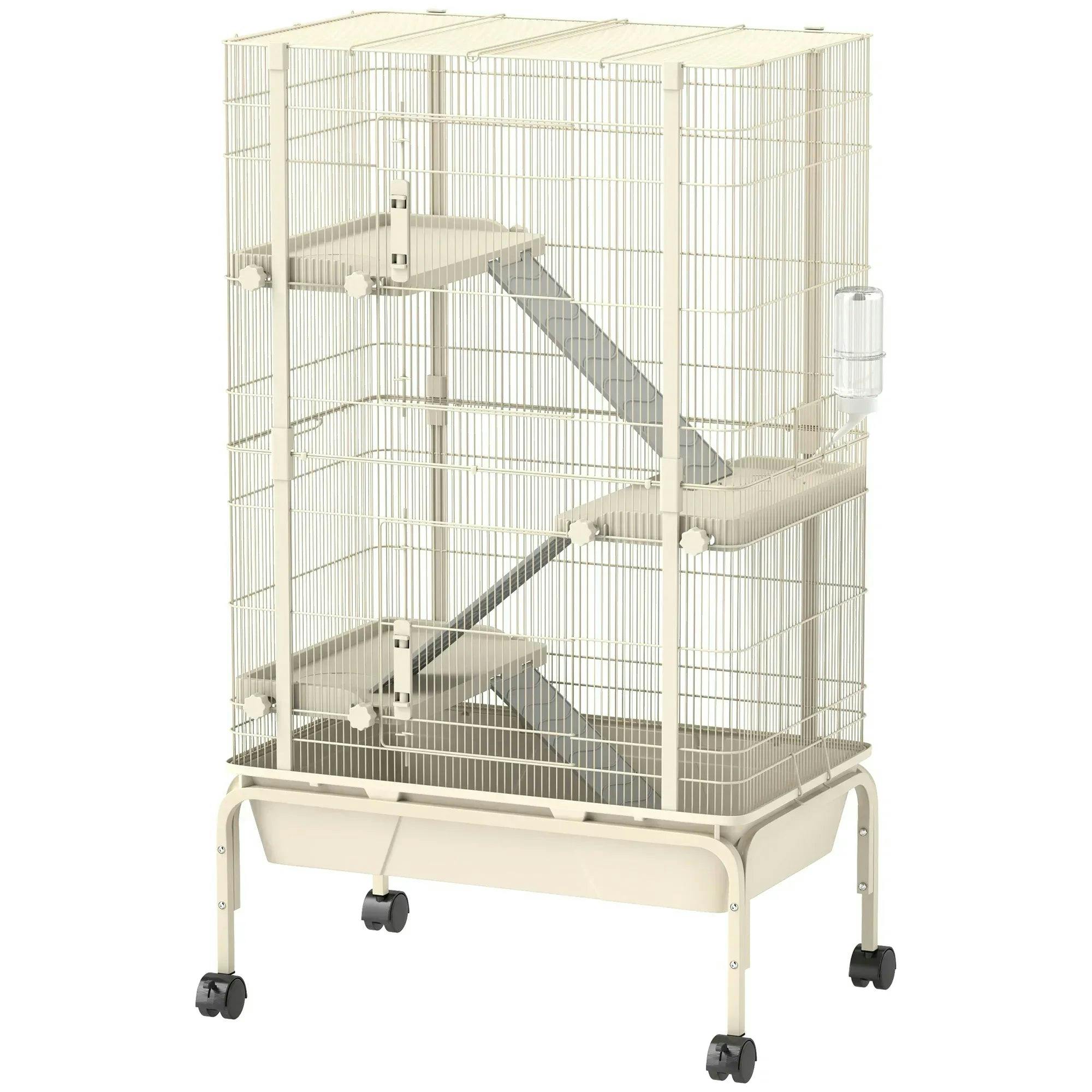 PawHut 4 Level Small Animal Cage - Beige - Image 6