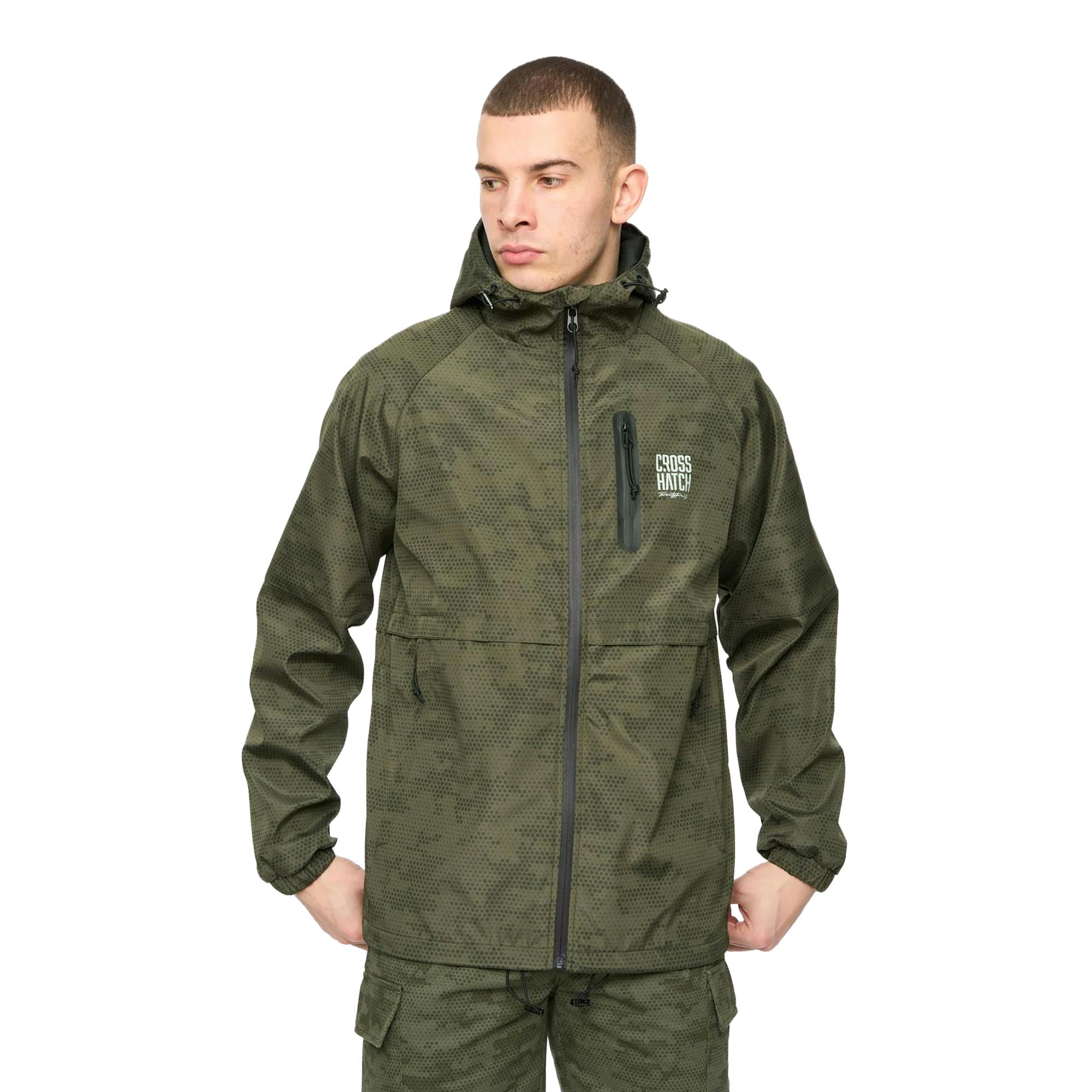 Crosshatch Men's Janscore Jacket - Deep Olive - L - Deep Olive - 100% Mixed