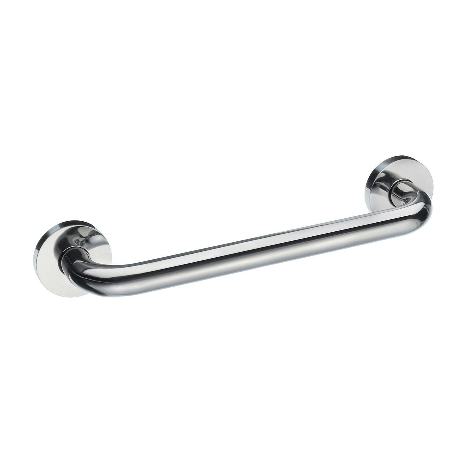 Smedbo Polished Stainless Steel Grab Bar 30Cm Toilet Handle Or Bath Shower Safety Hand Rail Elderly Disabled Seniors Mobility Aid