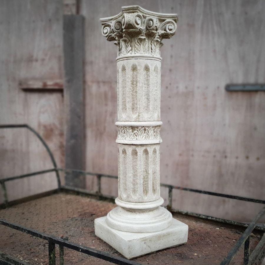 Rackhams White Corinthian Column Large Square Statuary Pedestal Pc1
