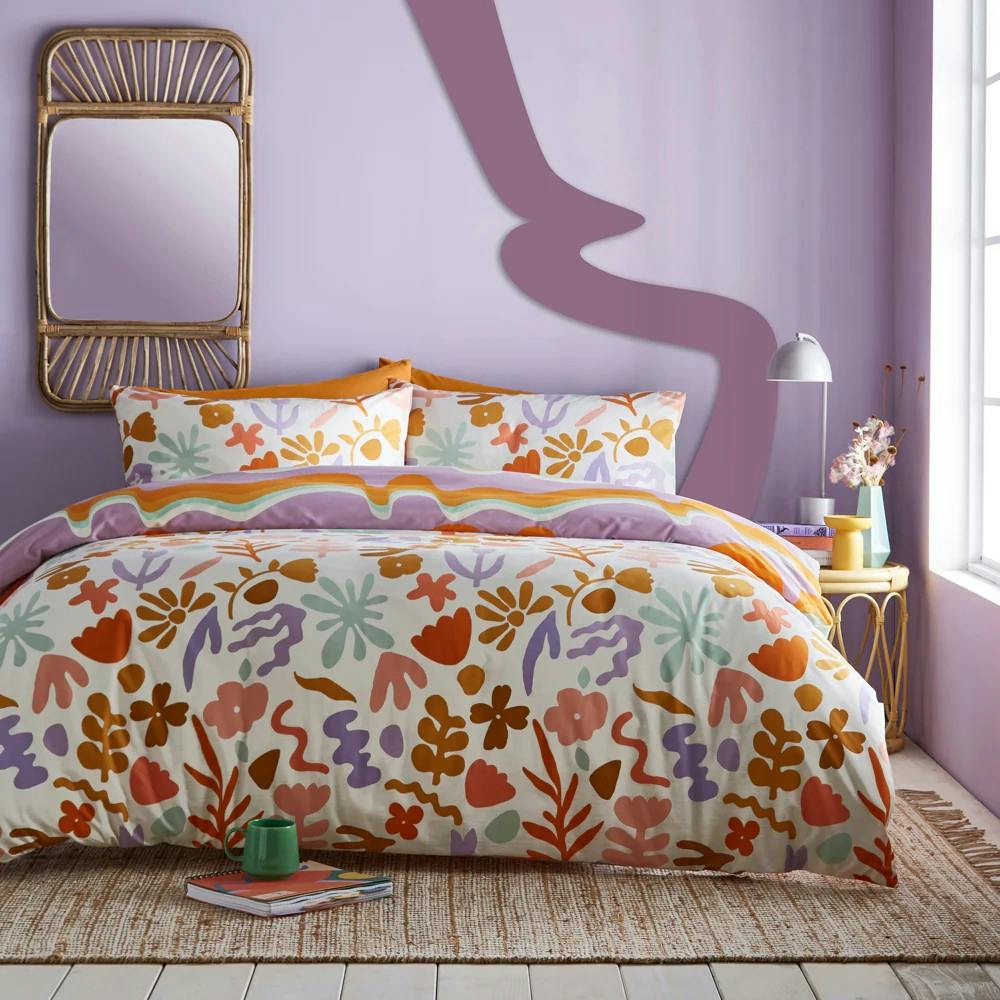 Furn Amelie Floral Duvet Cover Set - Multicoloured - King - Multicoloured - 50% Cotton/50% Polyester