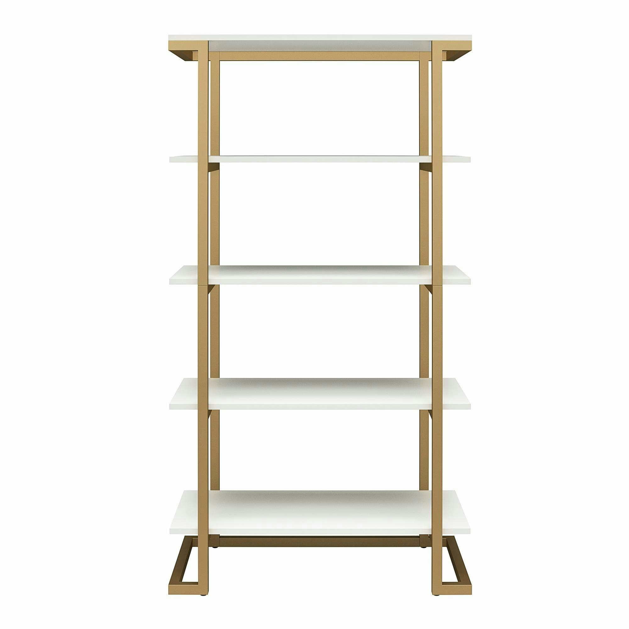 Dorel Home White/Golden Camila 5 Shelf Bookcase