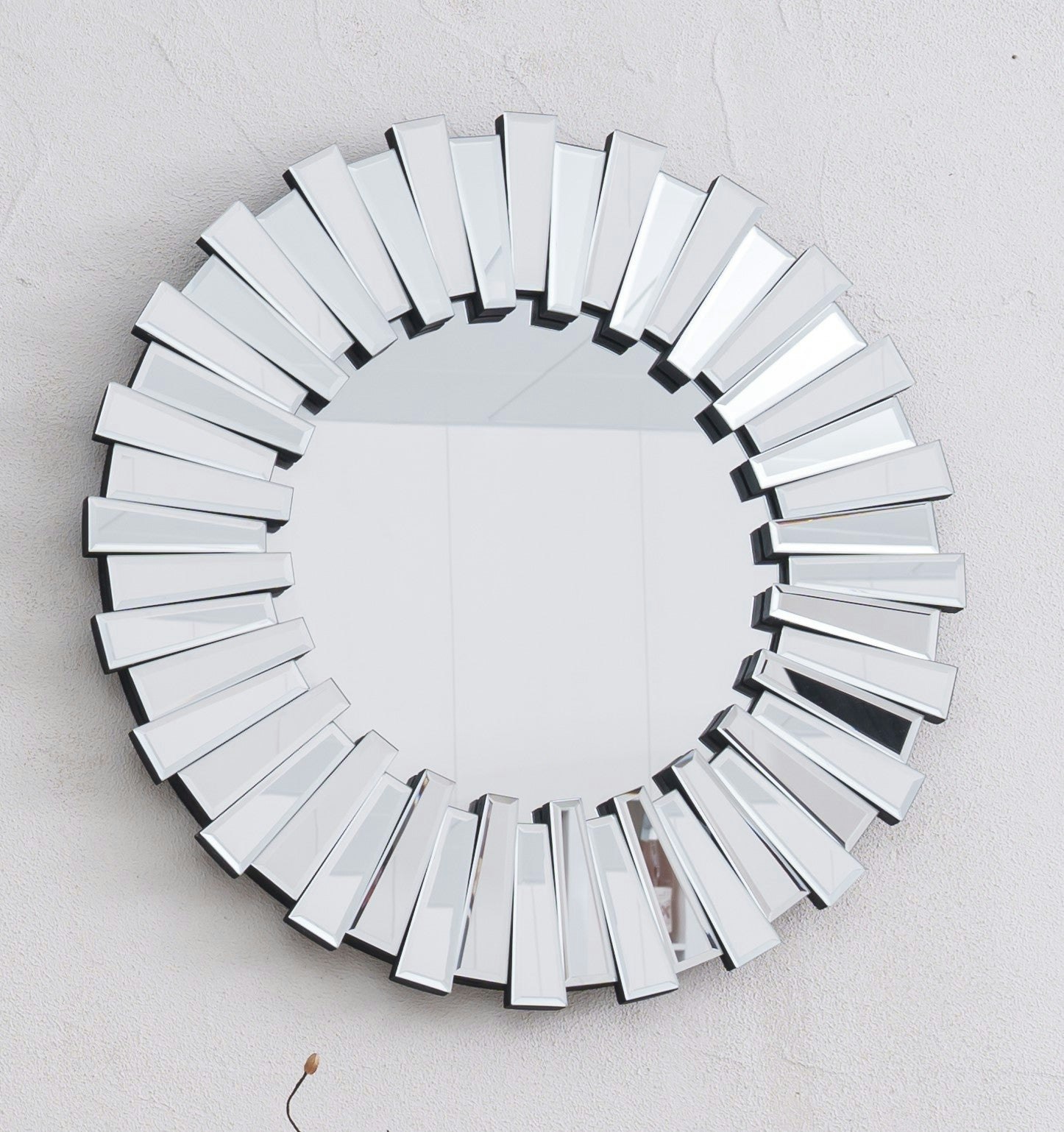 Rackhams Decorative Round Sunburst Wall Mirror 60 Or 80Cm Unique 3D Effect Living Room - 60Cm