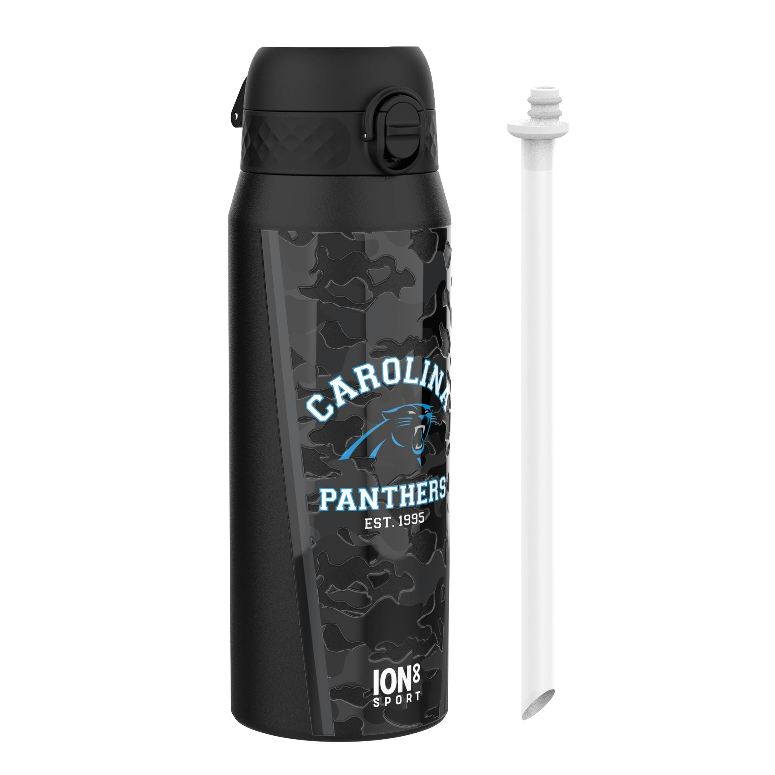 Rackhams Nfl X Ion8 Insulated Steel Water Bottle, Nfl Panthers, 750Ml (24Oz)