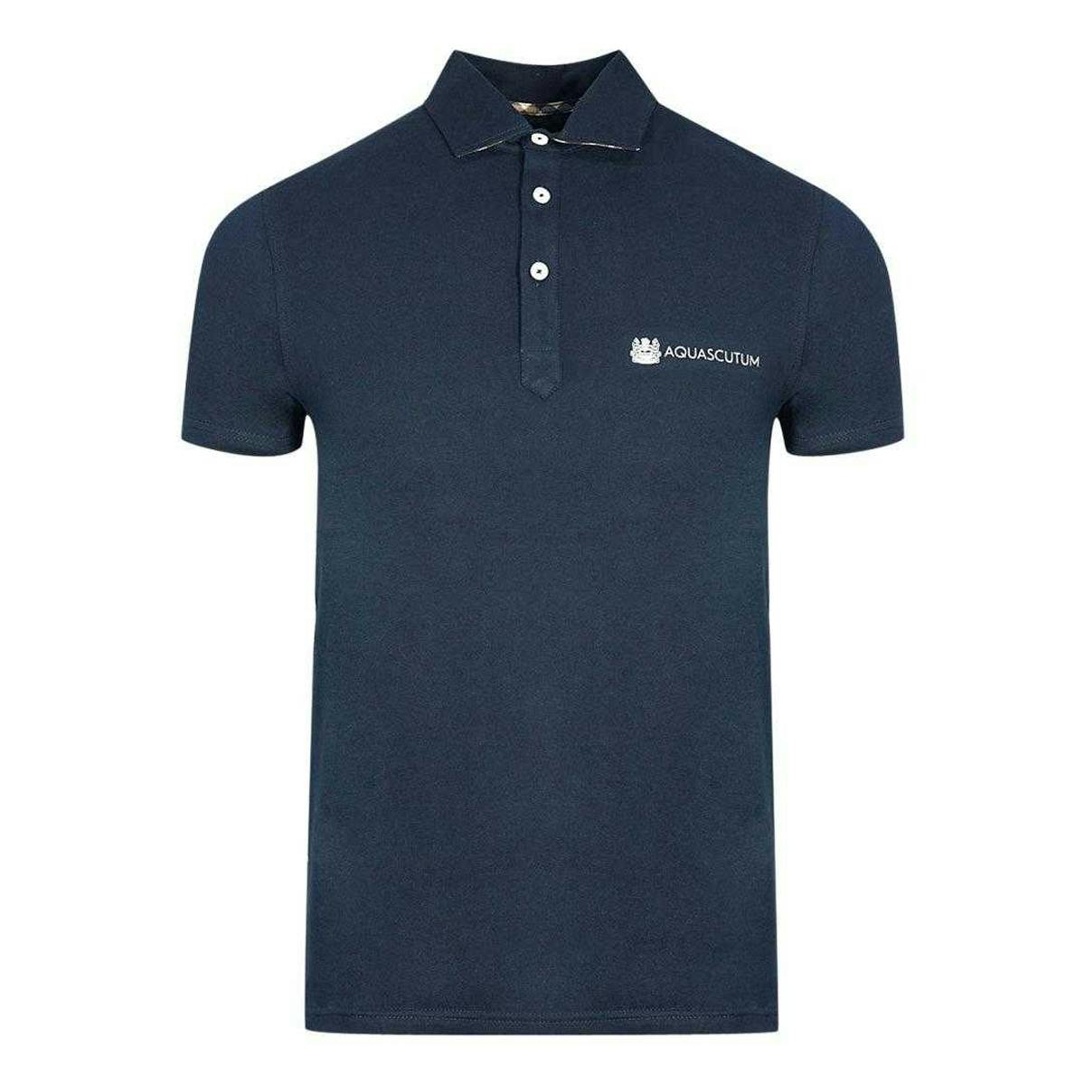 Aquascutum Unisex Adult Aldis Block Logo Polo Shirt - Navy - S - Navy