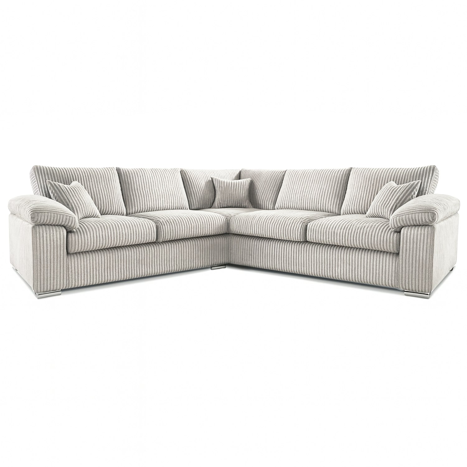 Rackhams Silver Delta Full Jumbo Cord 5 Seater Corner Sofa