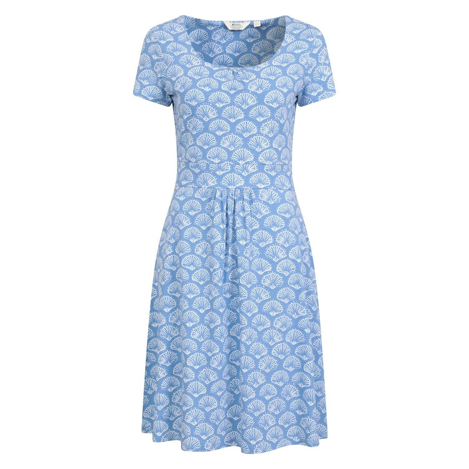 Mountain Warehouse Women's Light/Blue Orchid Seashells Uv Protection Midi Dress - 16 Uk - 50% Cotton/50% Viscose