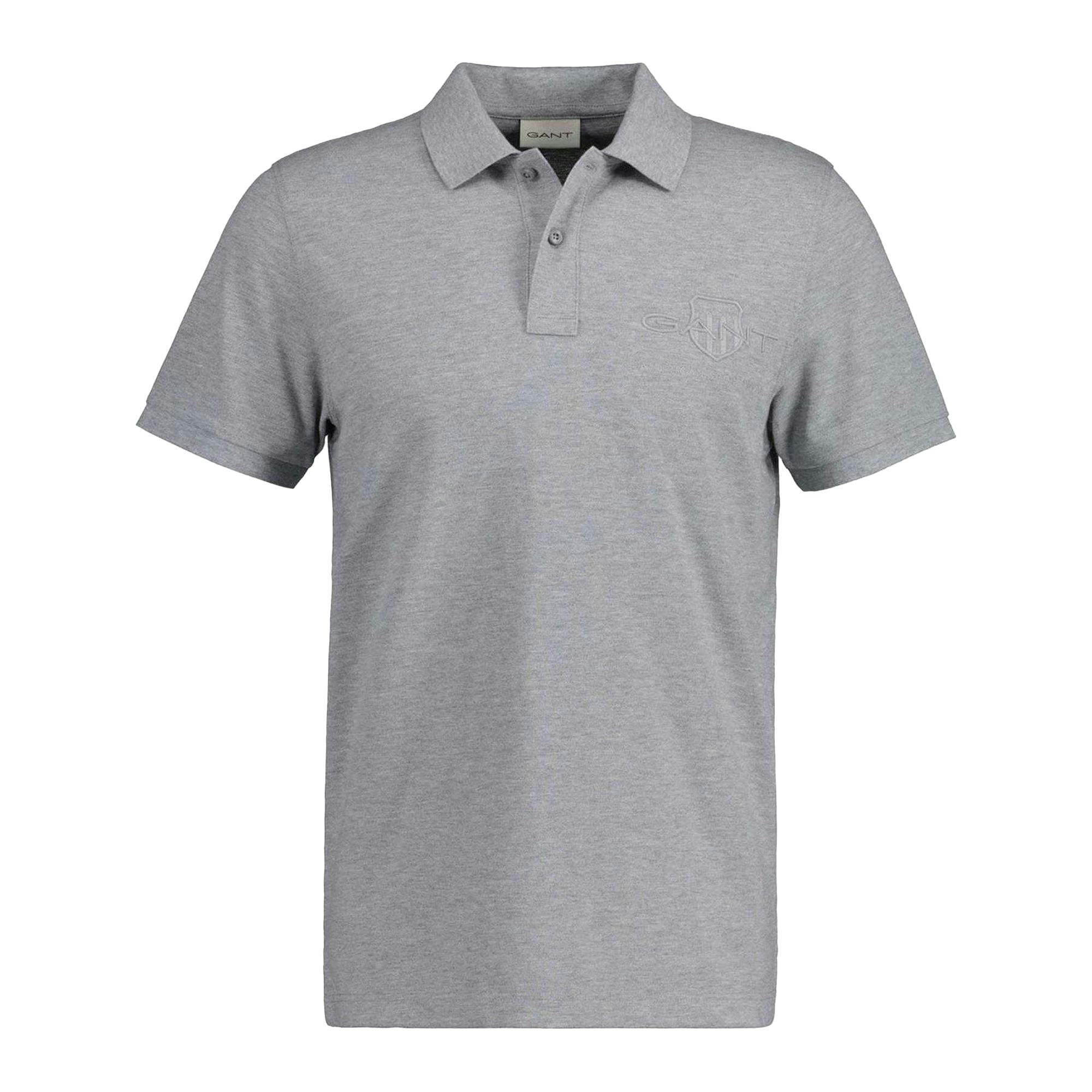 Gant Men's Grey Shield Short-Sleeved Polo Shirt - Xxl - 100% Cotton