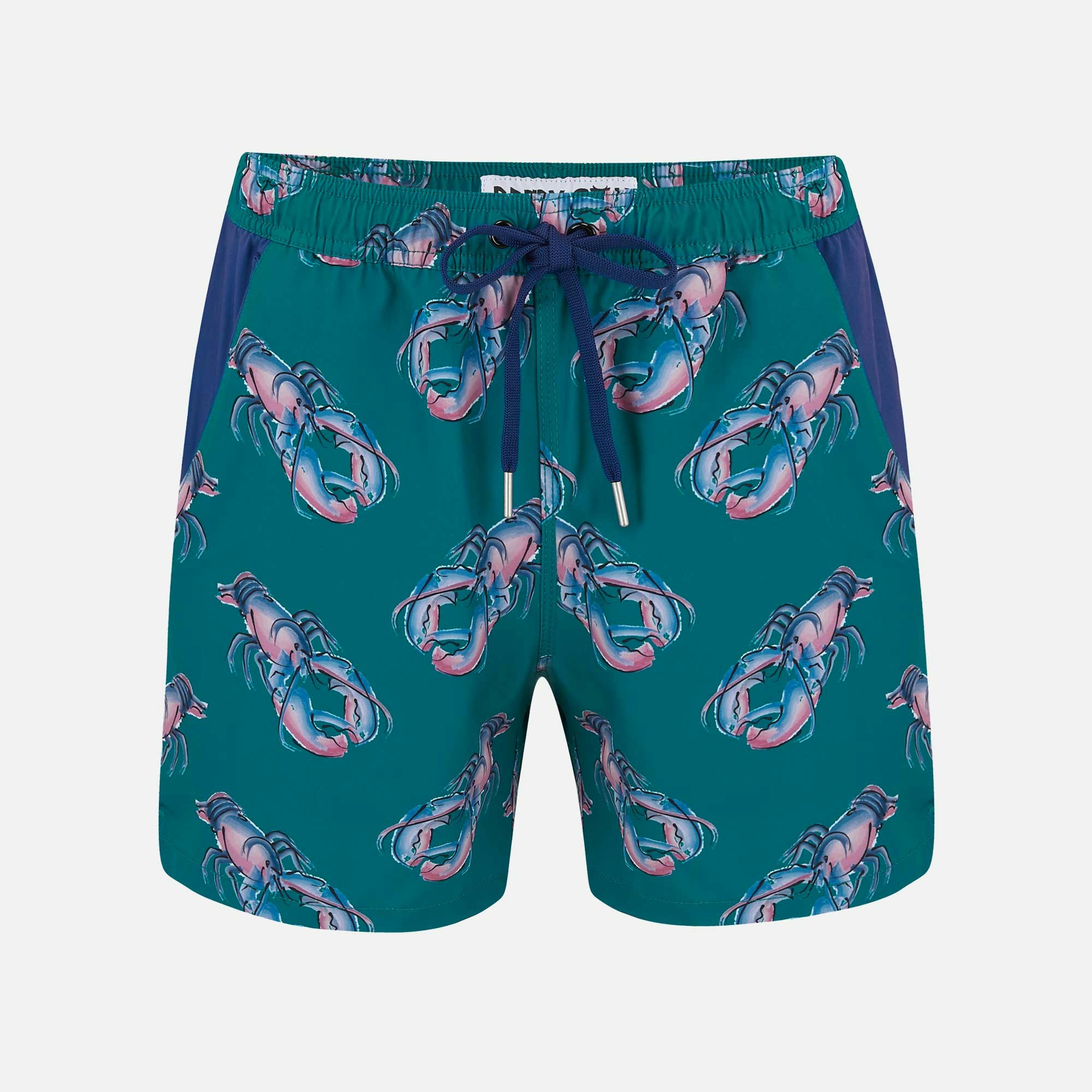 Randy Cow Green Lobsters - Swim Shorts With Waterproof Pocket - Xxxl