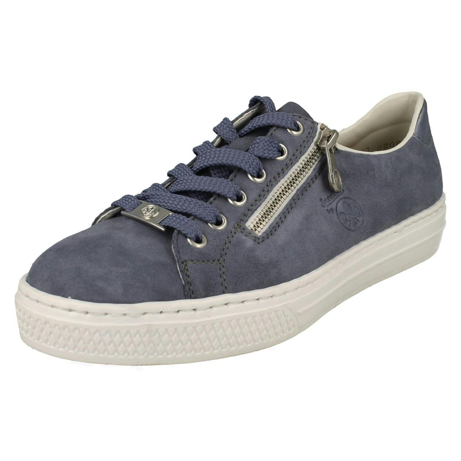 Rieker Women's Blue Casual Trainers With Memory Soft Insole L59l1 - Uk 3.5
