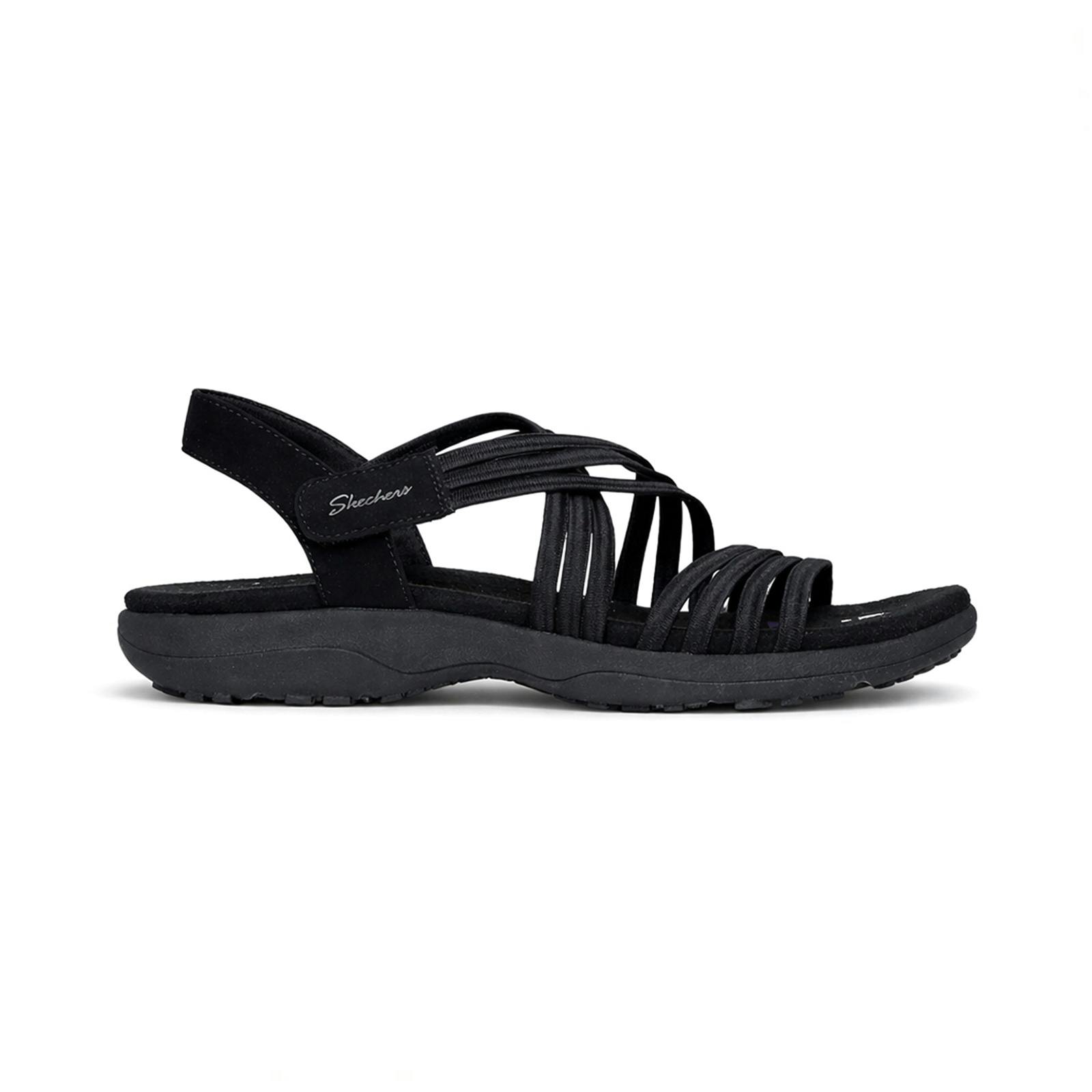 Skechers Women's Black 164036 Reggae Slim - Sunnyside 2.0 Cross Strap Sandals - Uk 4