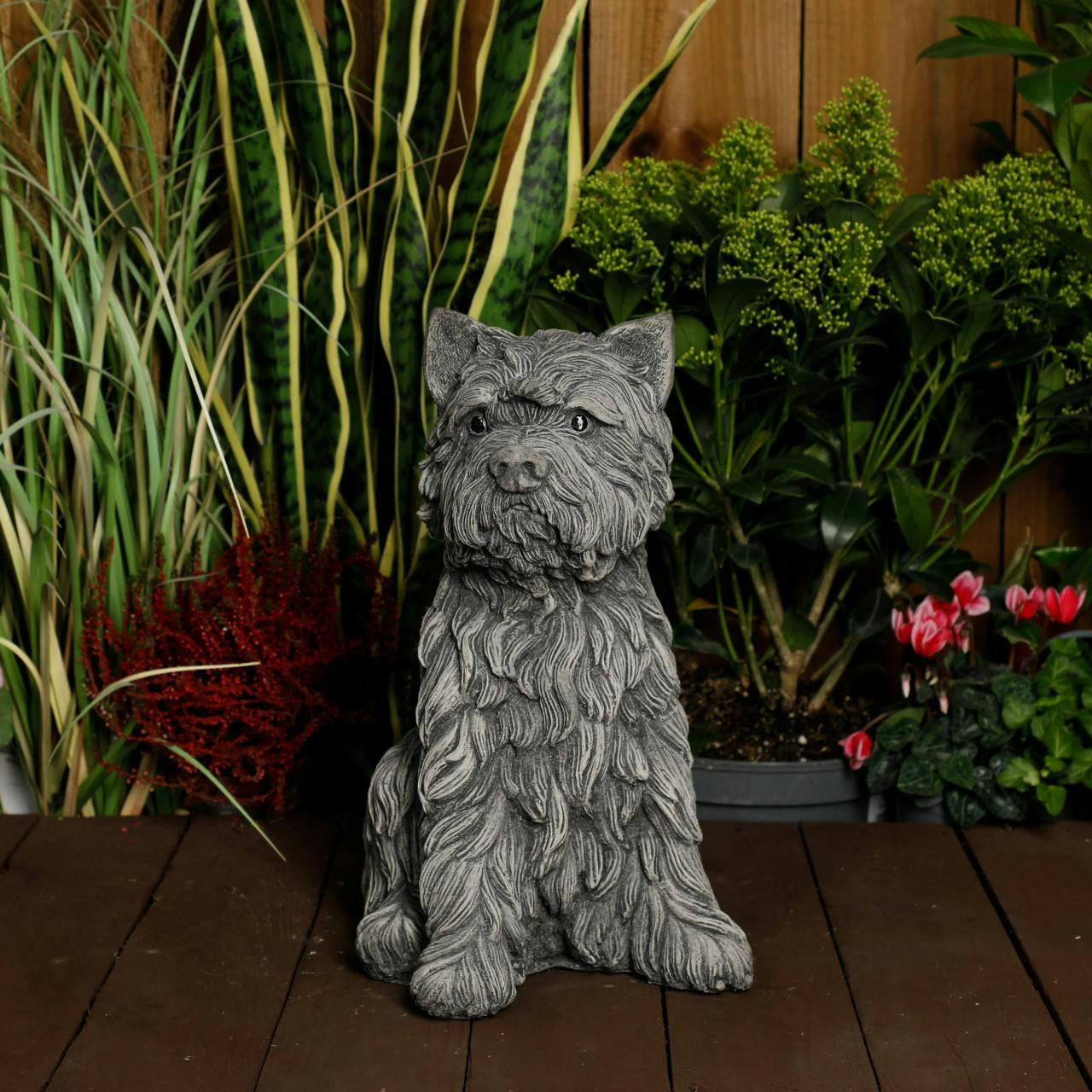 Osn Large Terrier Dog Stone Cast Ornament