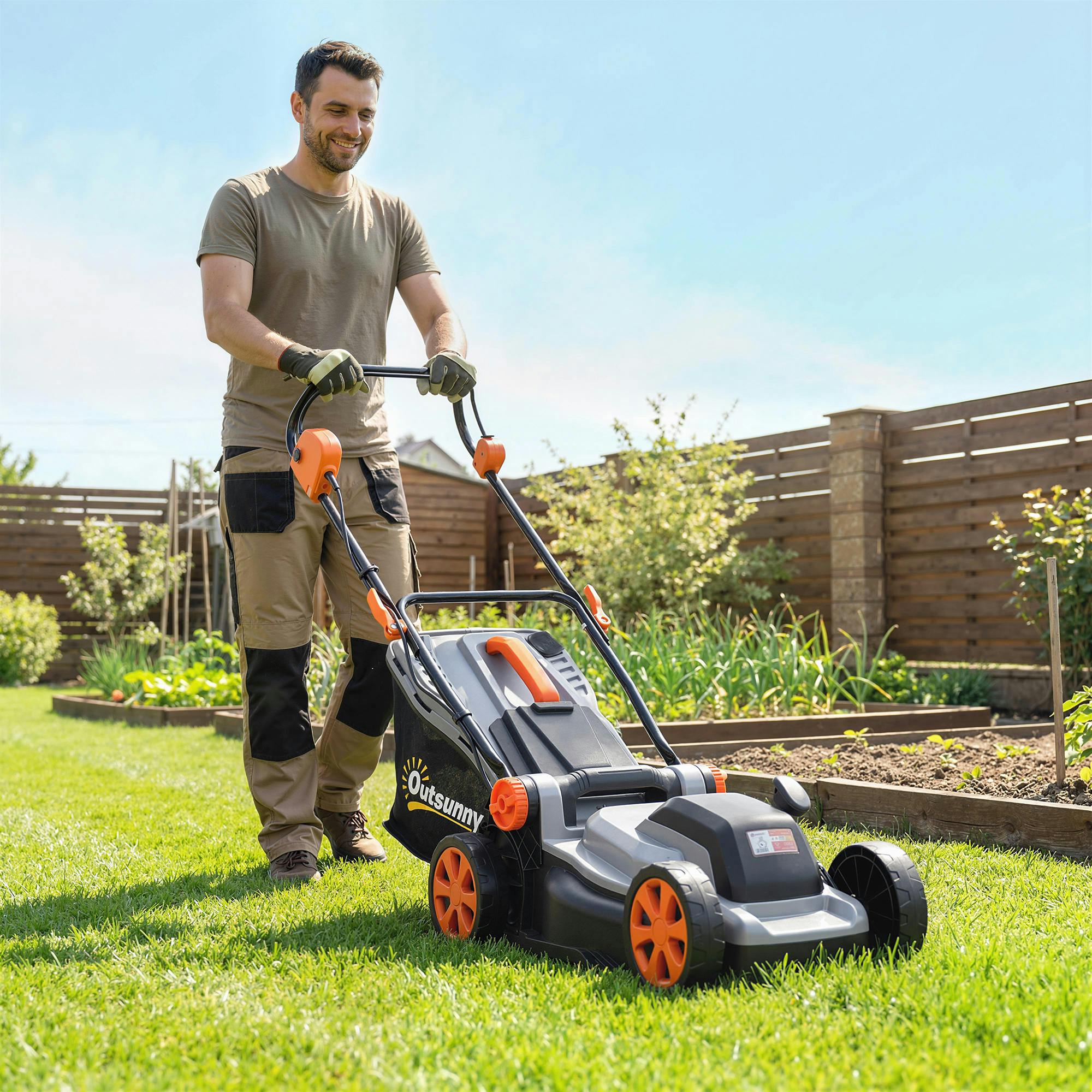 Rackhams Light/Grey 18V Cordless Lawnmower With 2 X 4Ah Batteries And Charger - Cordless Lawnmower - 113L X 40W X 96H Cm