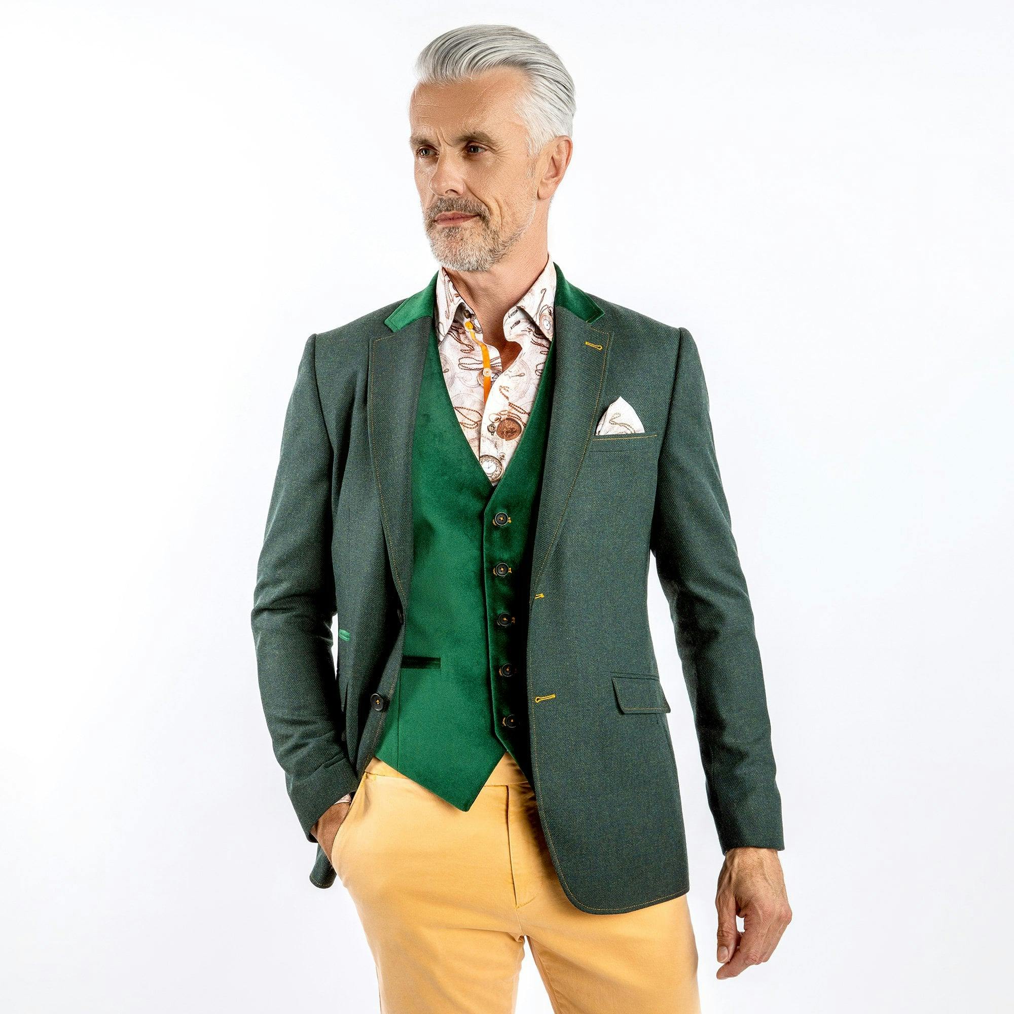 Claudio Lugli Green The Creative Contrast Blazer - 48 Uk/ 58 Eu