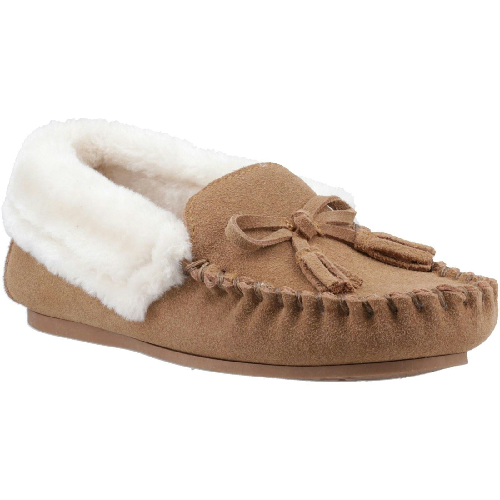 Hush Puppies Women's Agnes Suede Tan Slippers - Size 8