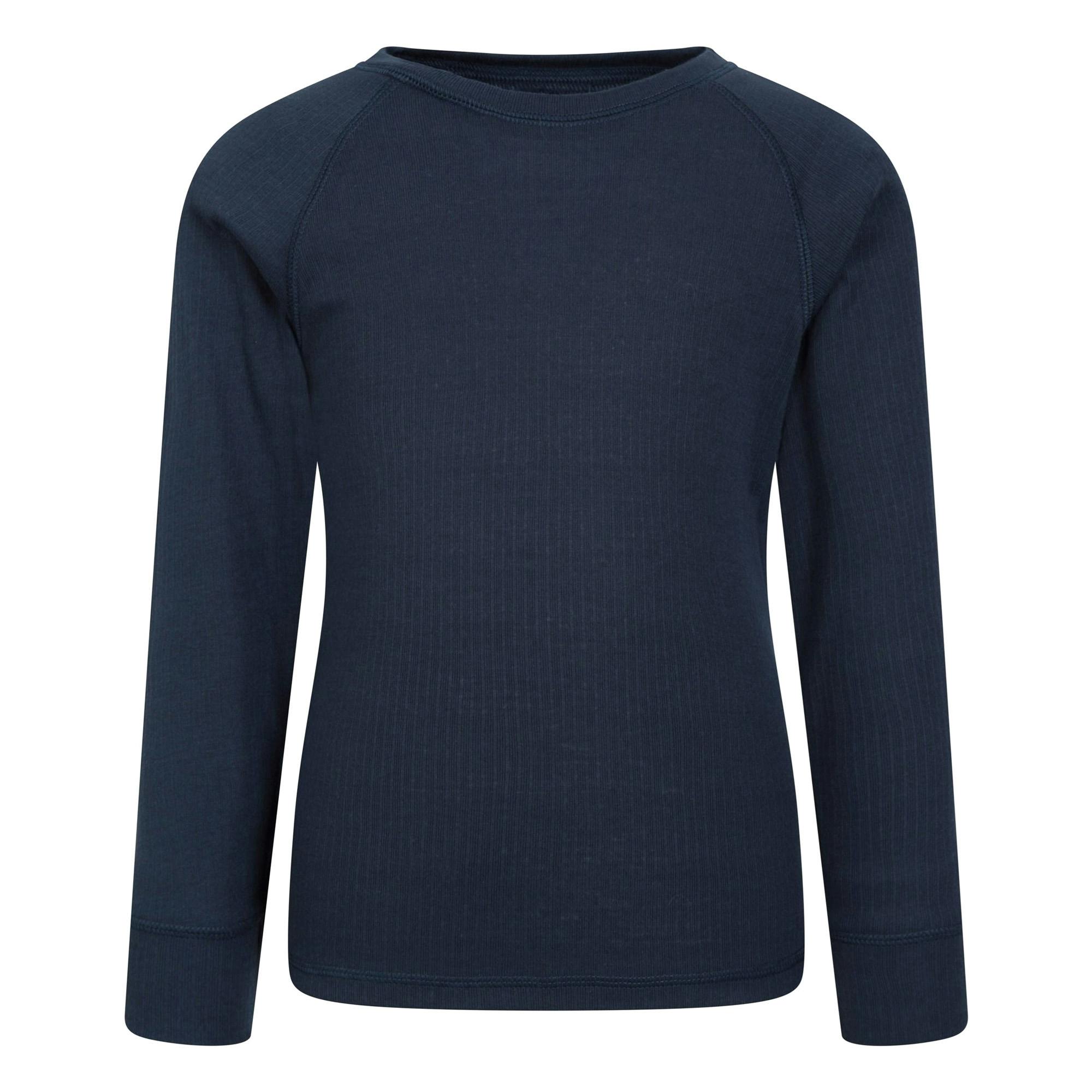 Mountain Warehouse Childrens/Kids Talus Round Neck Base Layer Top - Navy - 7-8 Years - Navy - 100% Polyester