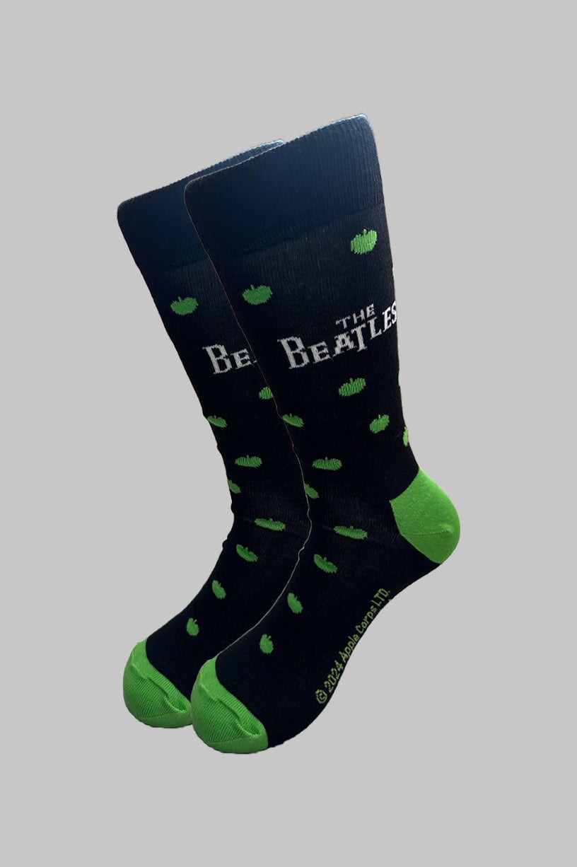 Paradiso Clothing Unisex Black The Beatles Drop T Band Logo And Apples Ankle Socks