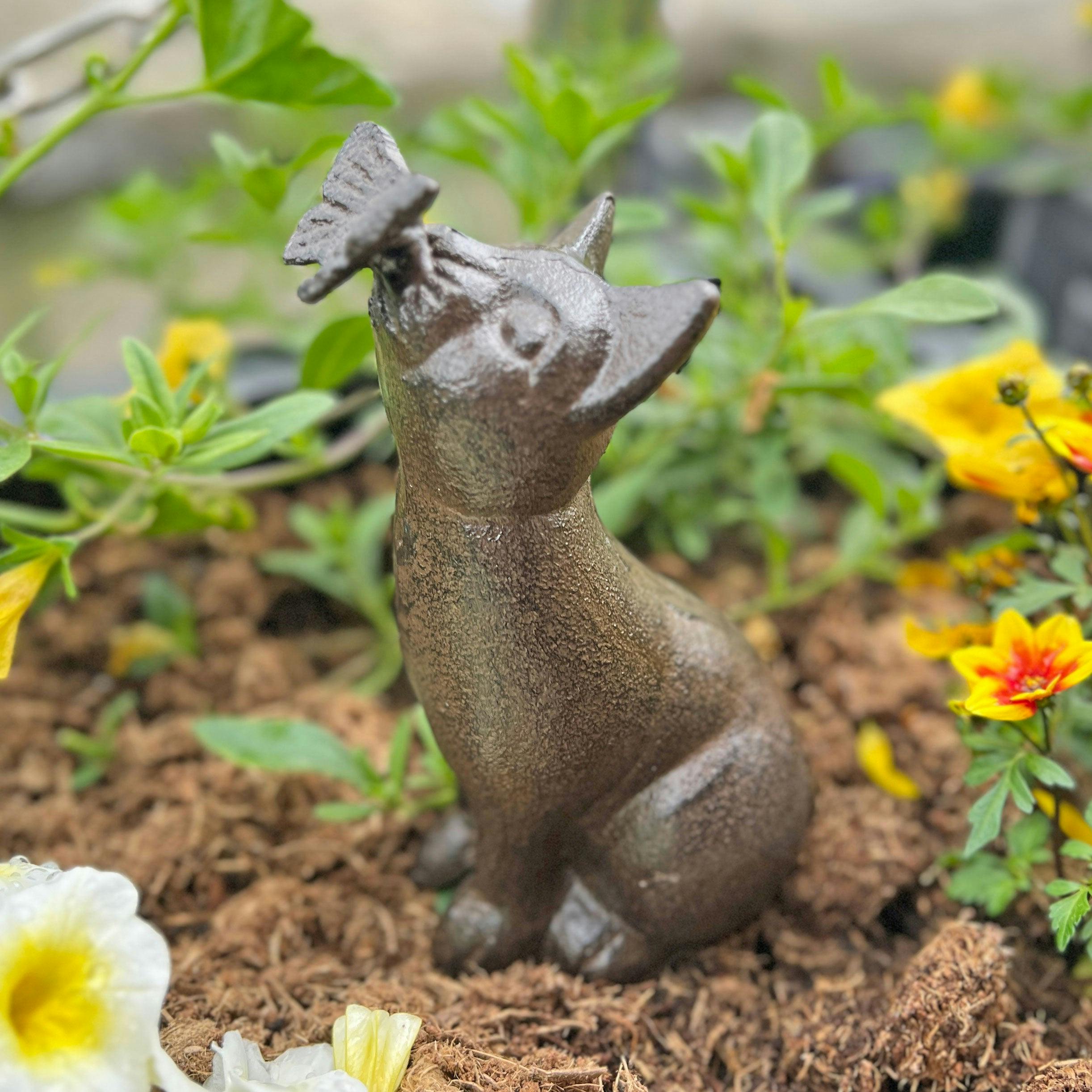 Rackhams Black/Brown Sitting Cast Iron Cat Garden Animal Ornament