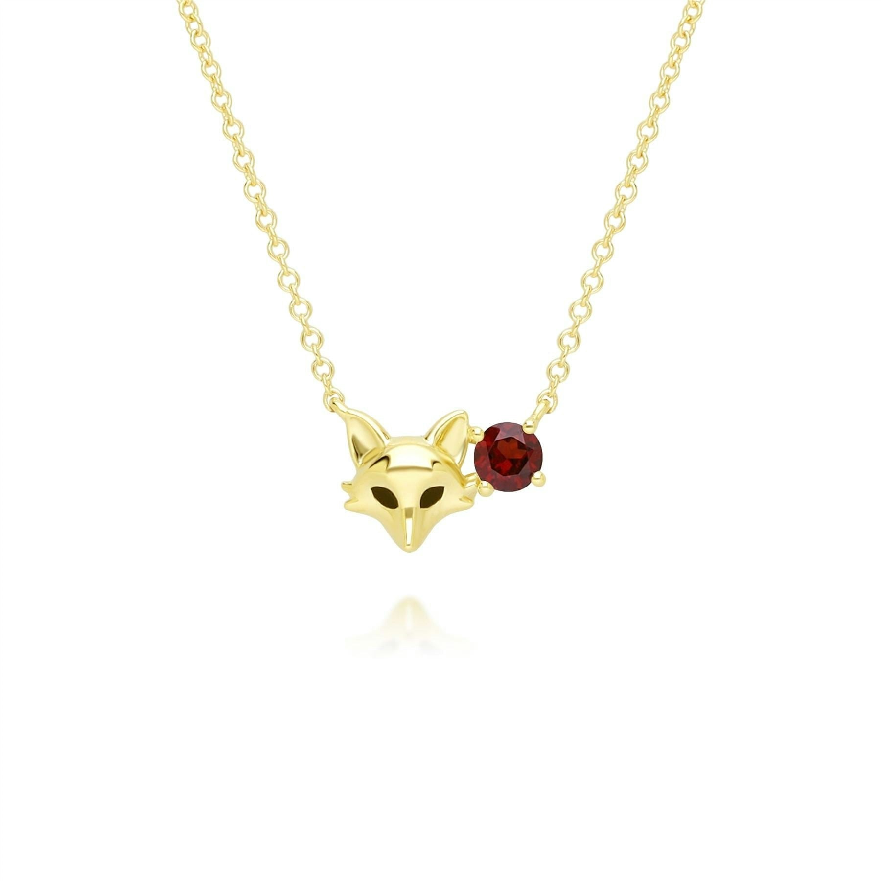 Gemondo Yellow/Gold Gardenia Garnet Fox Necklace In 9Ct