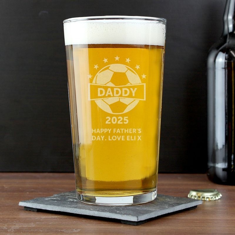 Personalised Memento Company Personalised Football Pint Glass