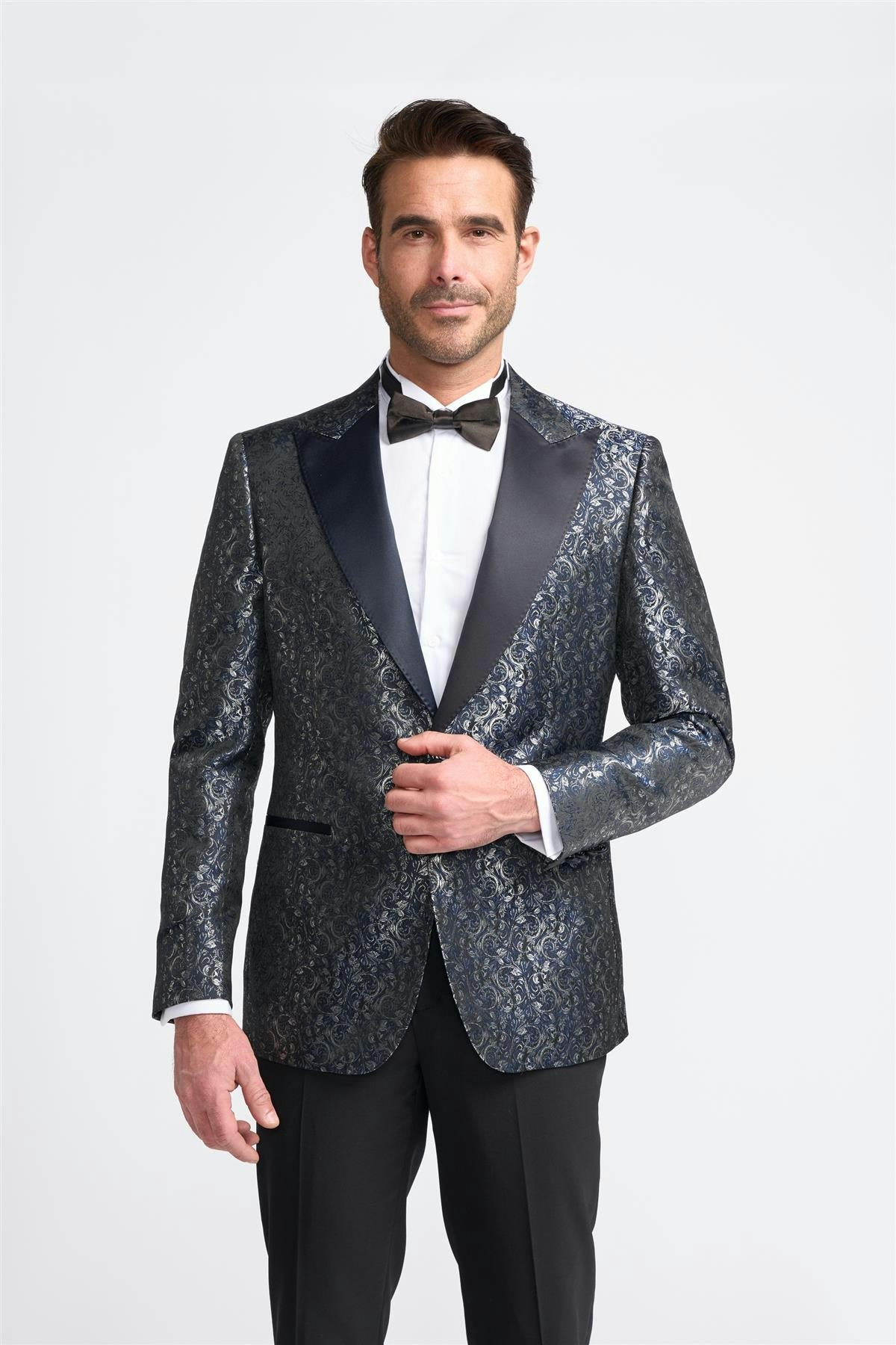 House Of Cavani Black Toros Navy Blazer - 44 Inch Chest