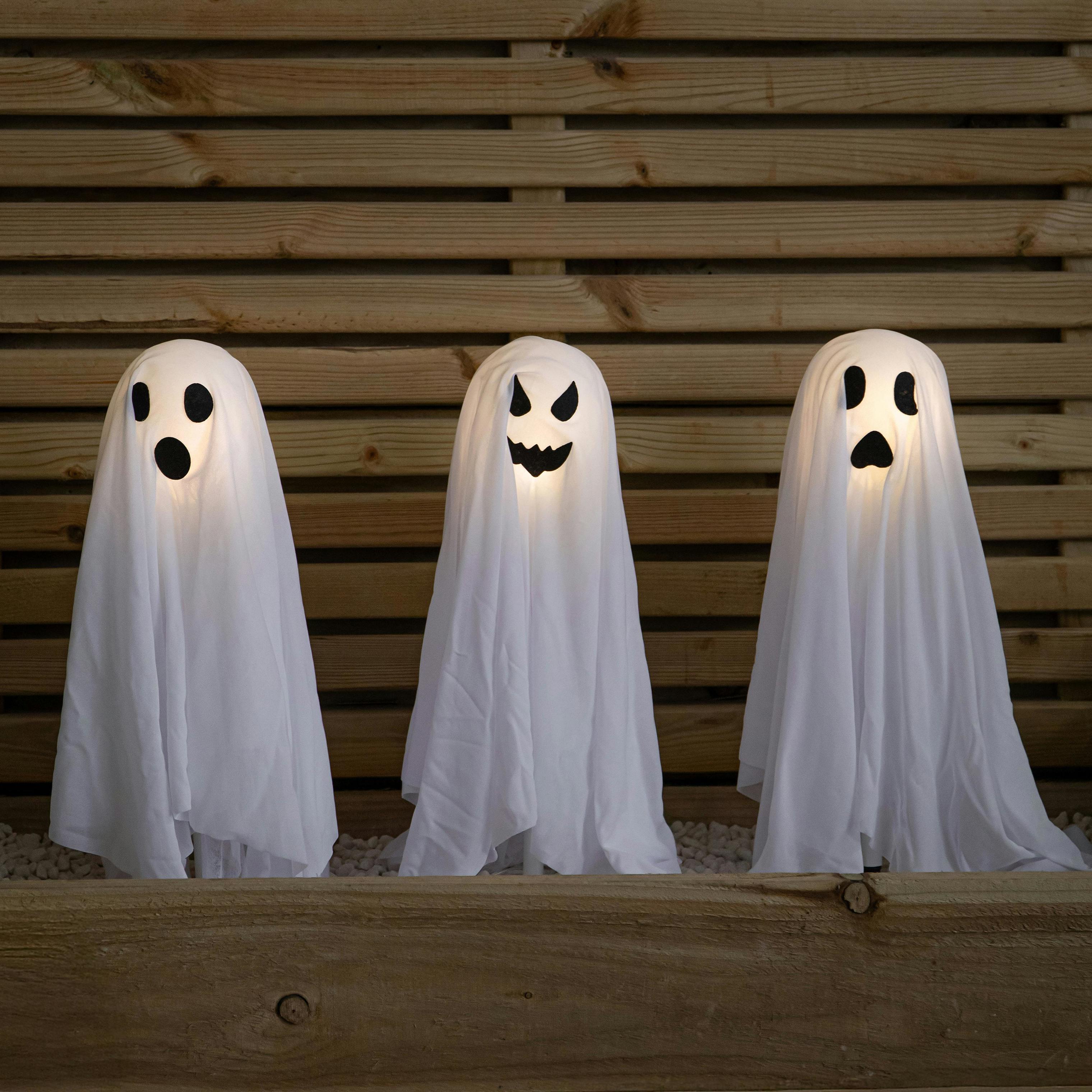 B&Q - 51Cm Set Of 3 Battery Powered Light Up Ghost Halloween Path Lights With Leds - Image 2