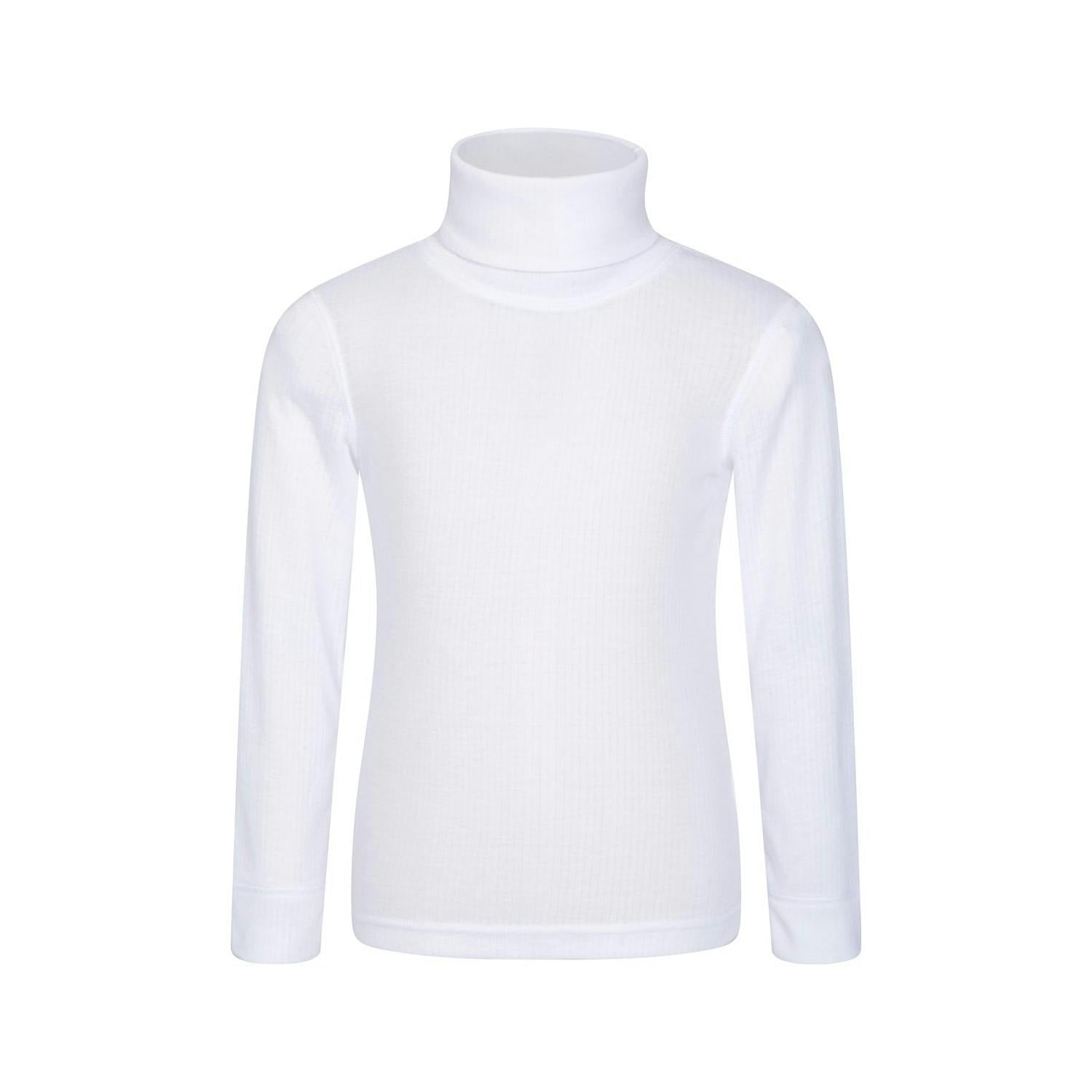 Mountain Warehouse White Kids Talus Roll Neck Long-Sleeved Top - 7-8 Years - 100% Polyester