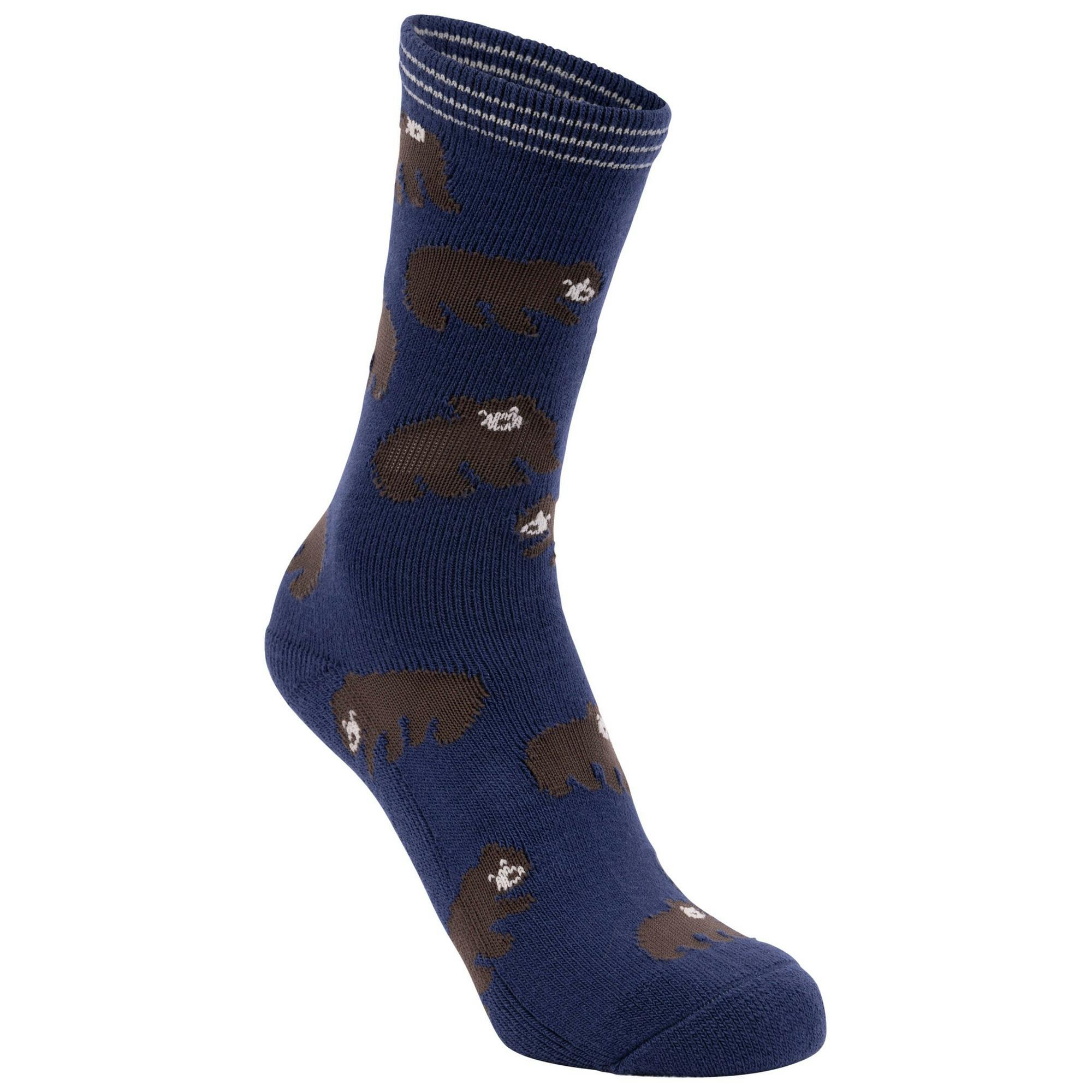 Trespass Kids Wildlife Deer Socks - Navy - 9 Uk Child-12 Uk Child - Navy - 76% Acrylic/23% Polyamide/1% Elastane
