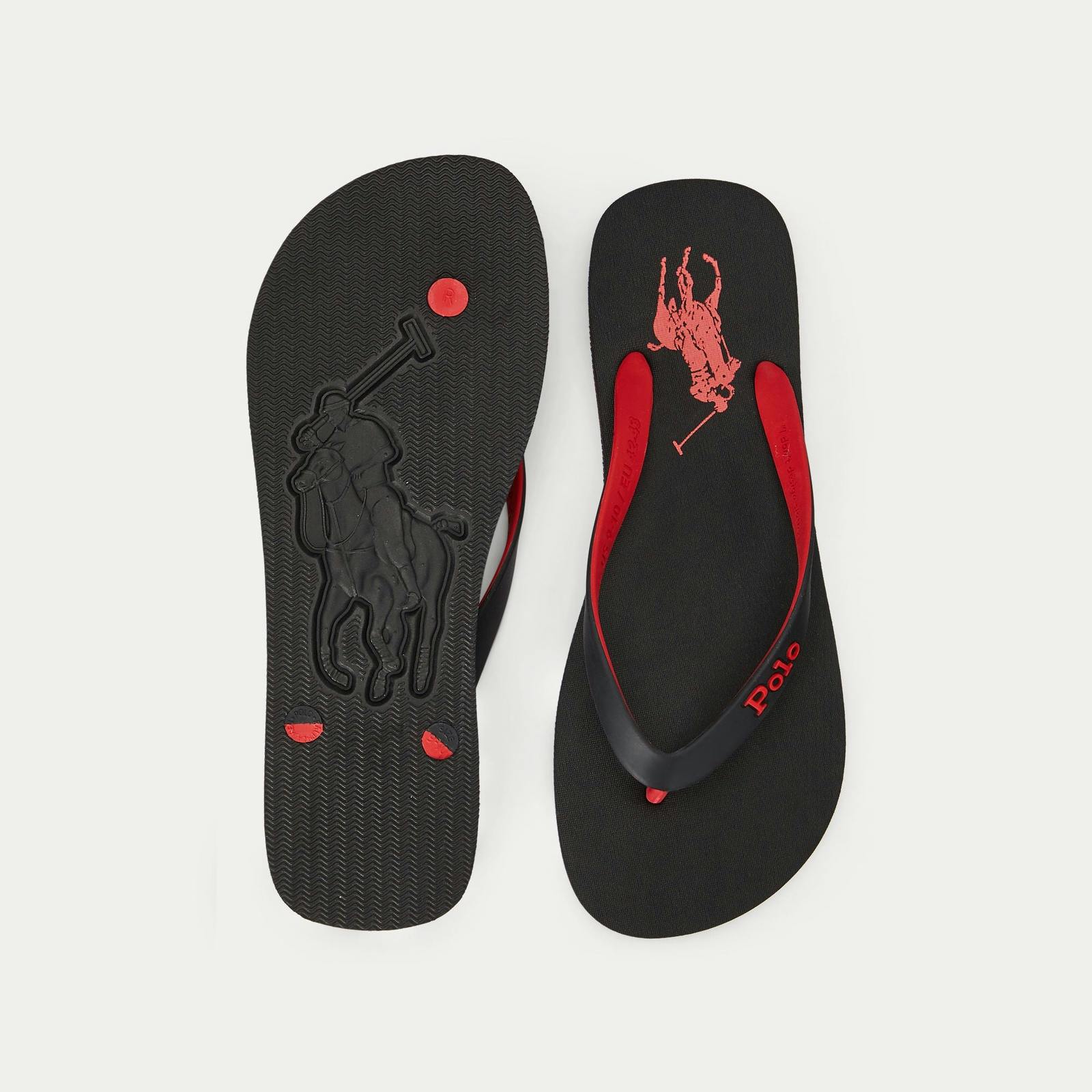 Polo Ralph Lauren Men's Red Bolt Flip-Flops In - Uk 9