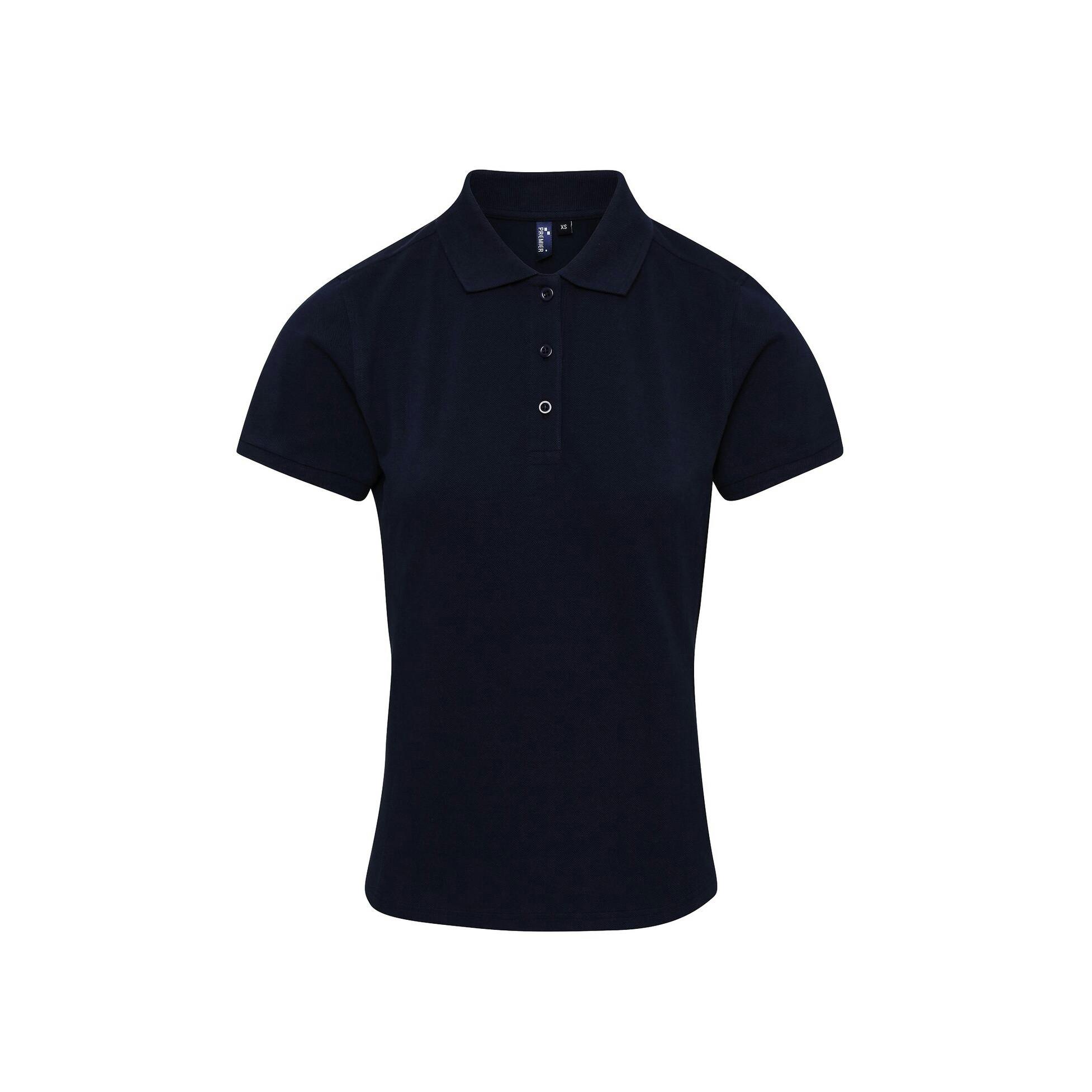 Premier (Xs, Navy) Womens/Ladies Coolchecker Plus Piqu Polo With Coolplus - Image 3