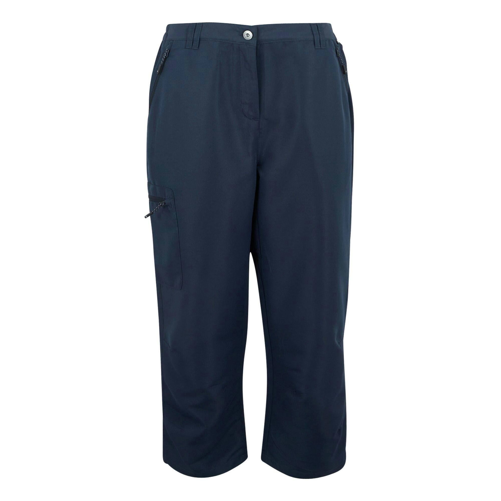 Regatta Women's Chaska Iii Walking Capri Cropped Trousers - Navy - 10L - Navy - 100% Recycled Polyester